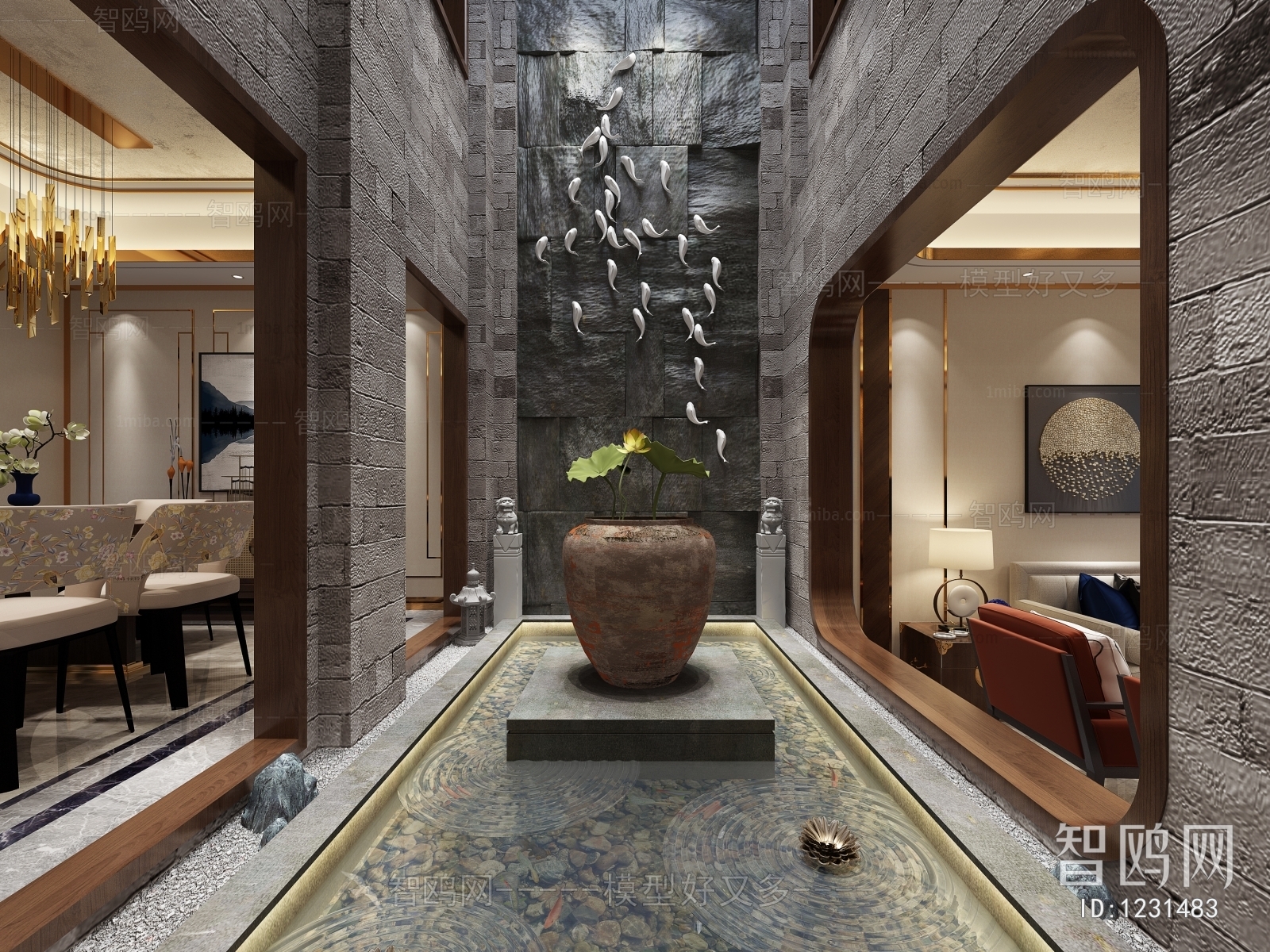 New Chinese Style A Living Room