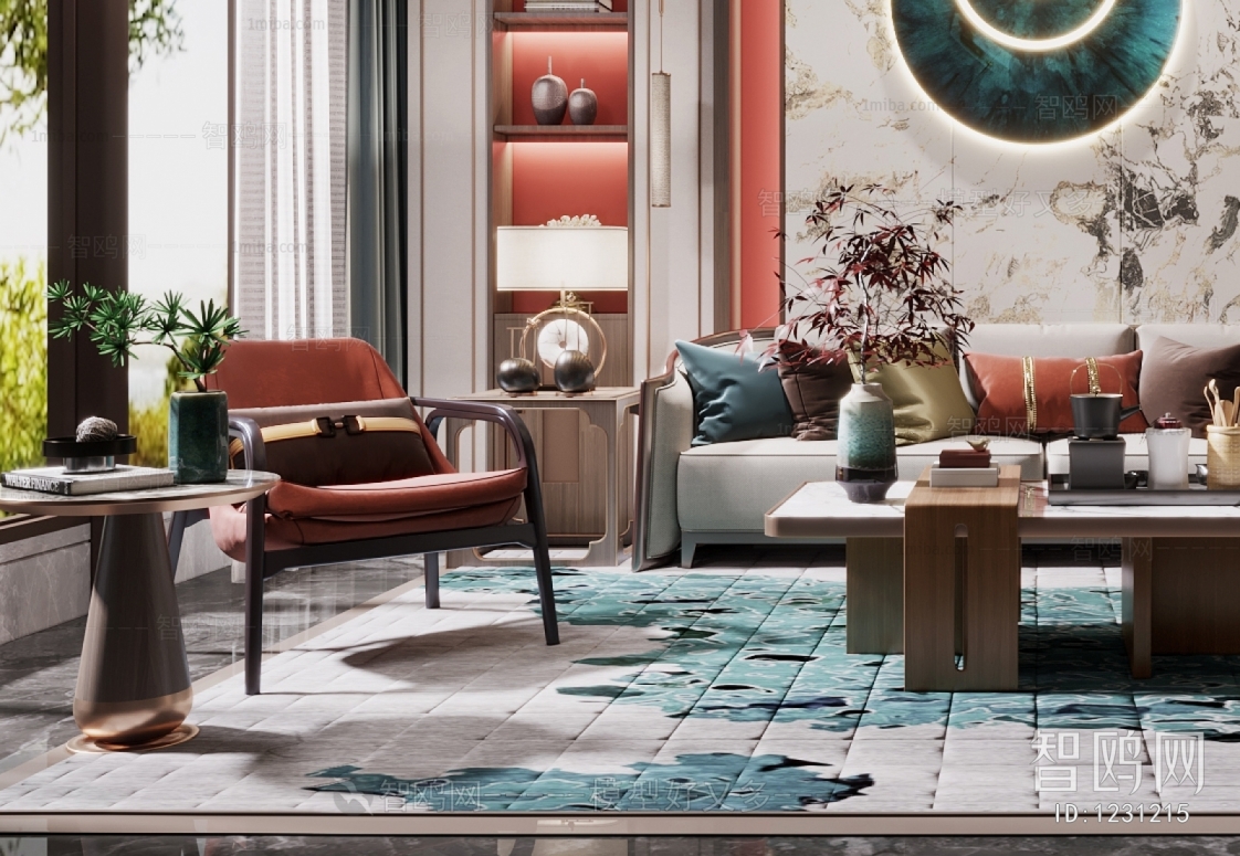 New Chinese Style A Living Room