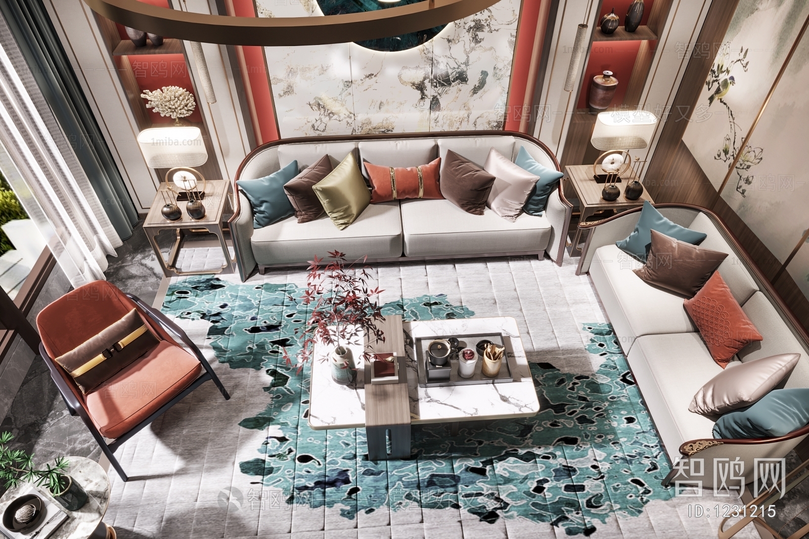 New Chinese Style A Living Room