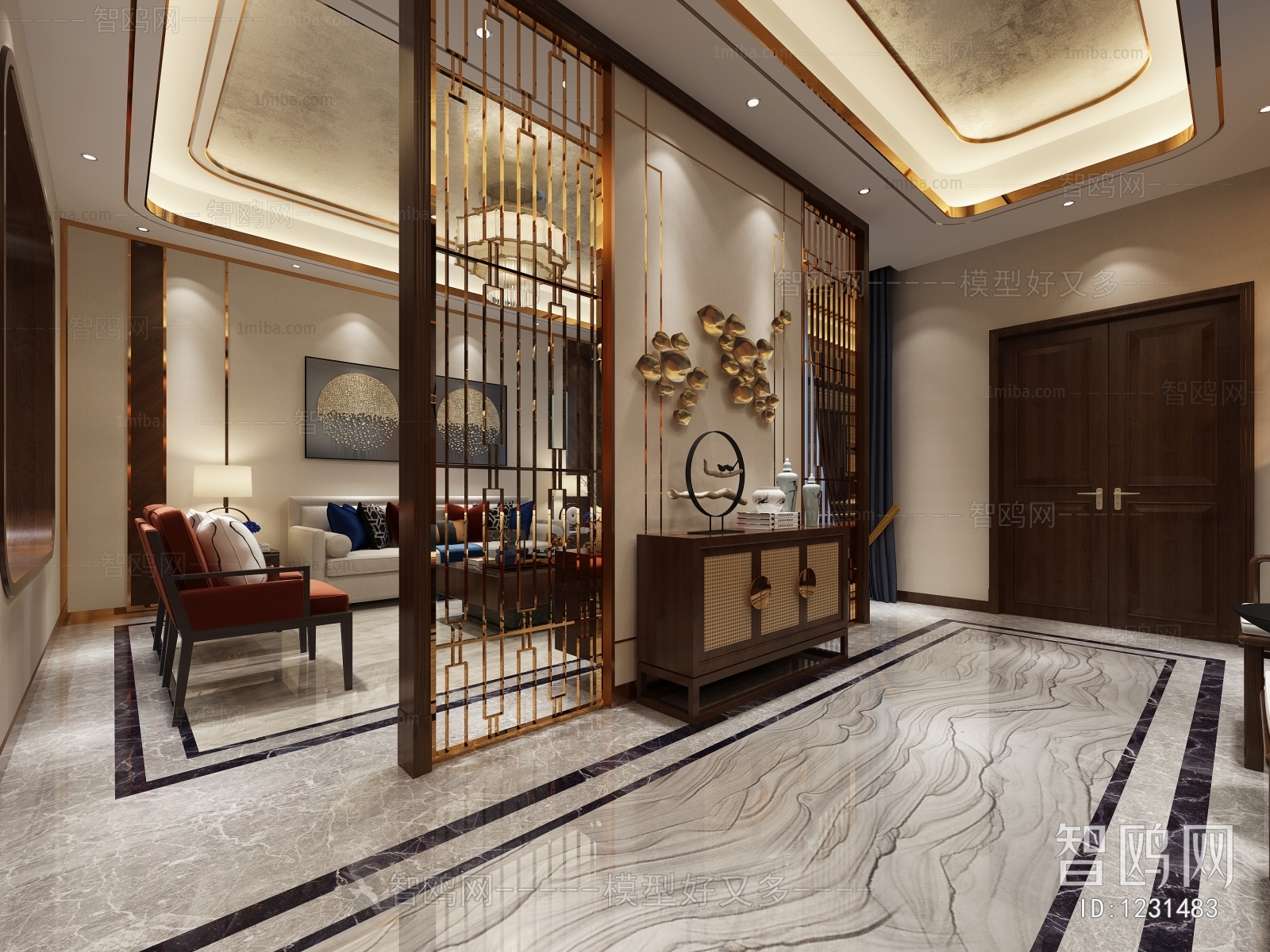 New Chinese Style A Living Room