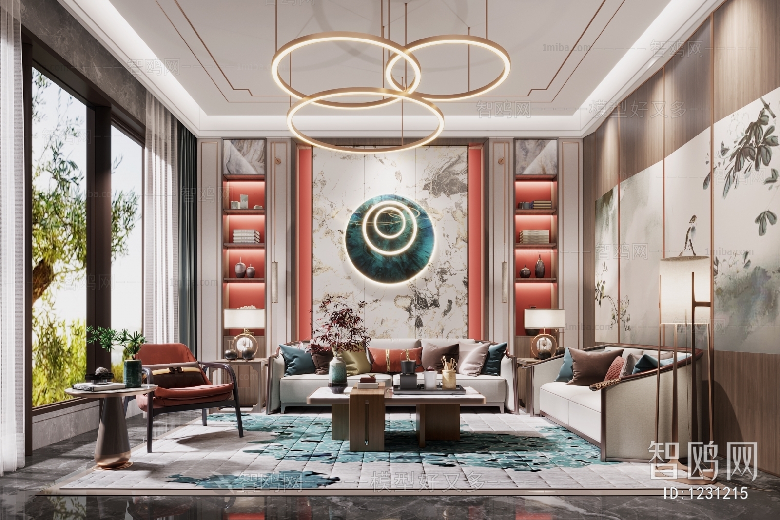 New Chinese Style A Living Room