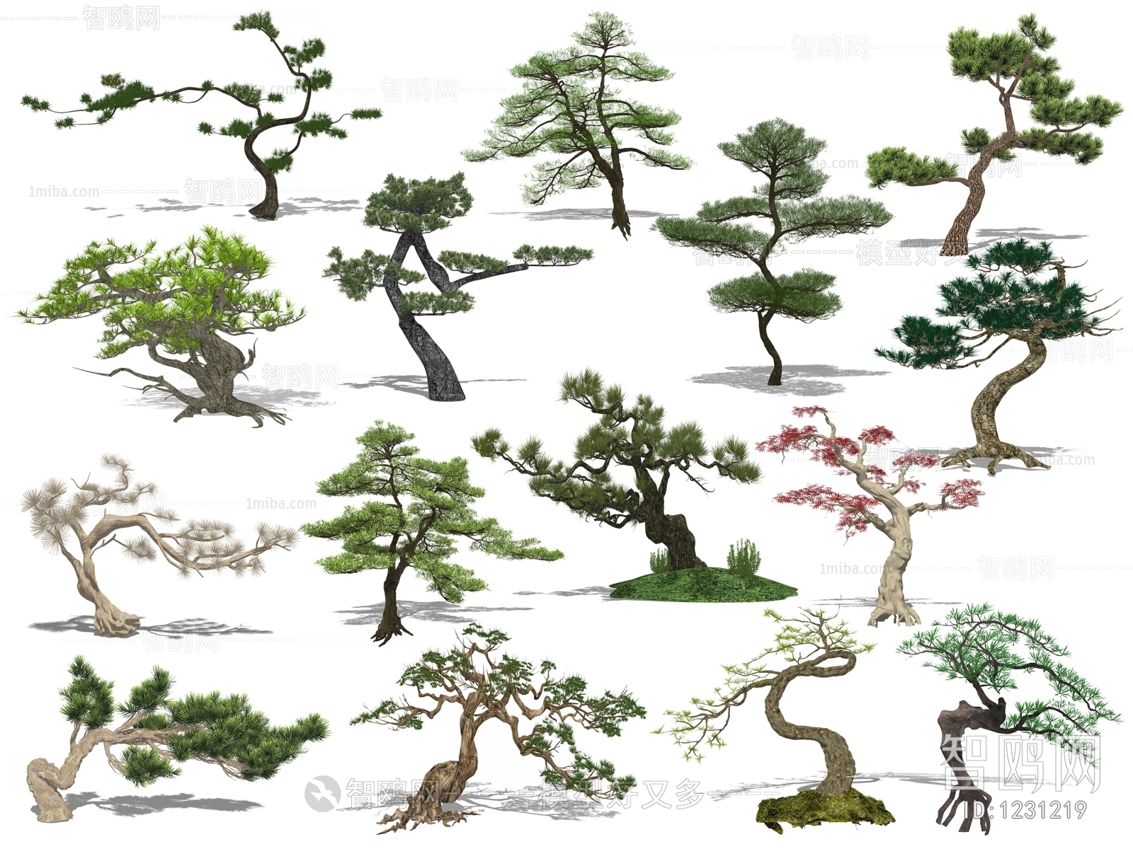 新中式景观树组合