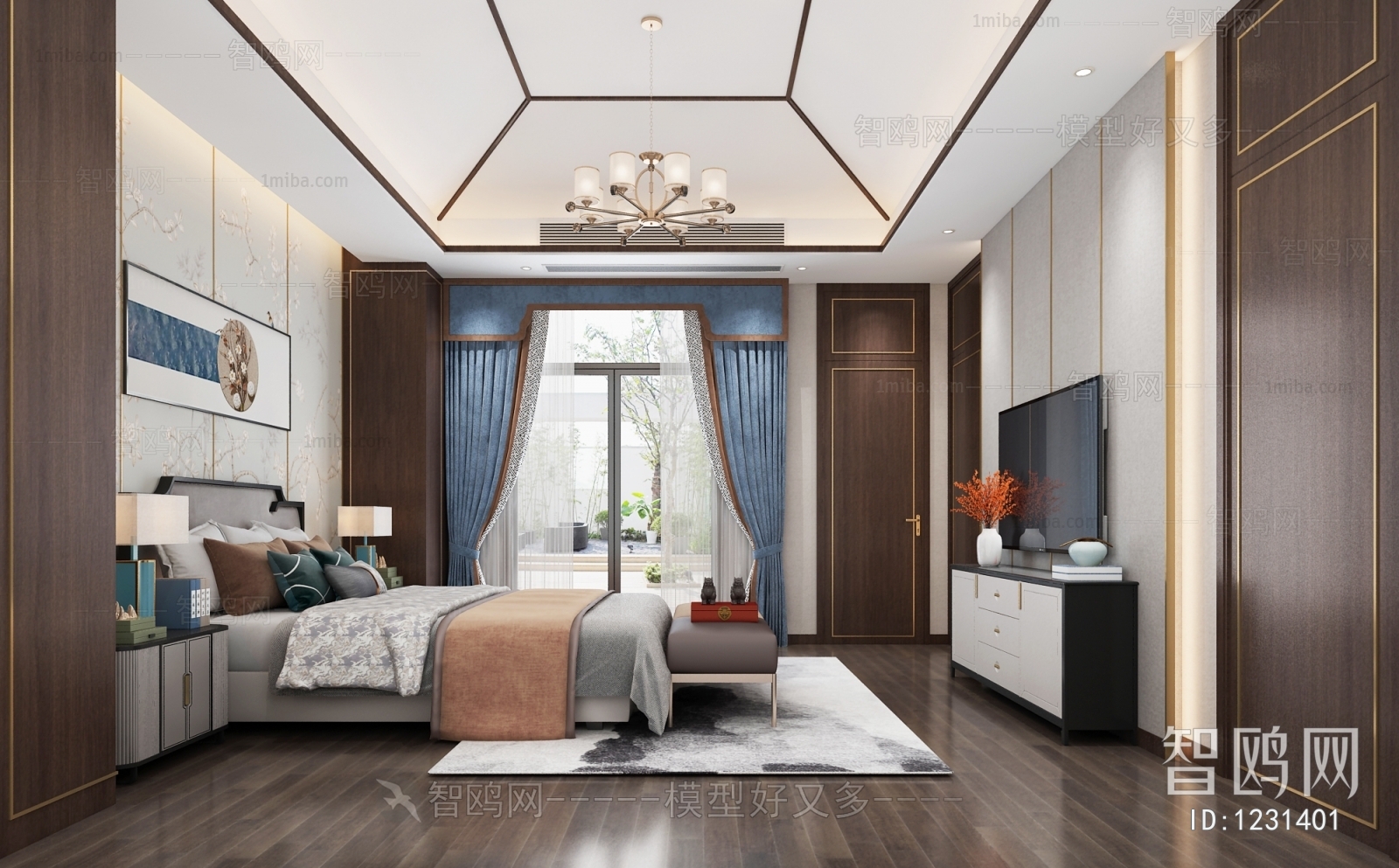 New Chinese Style Bedroom