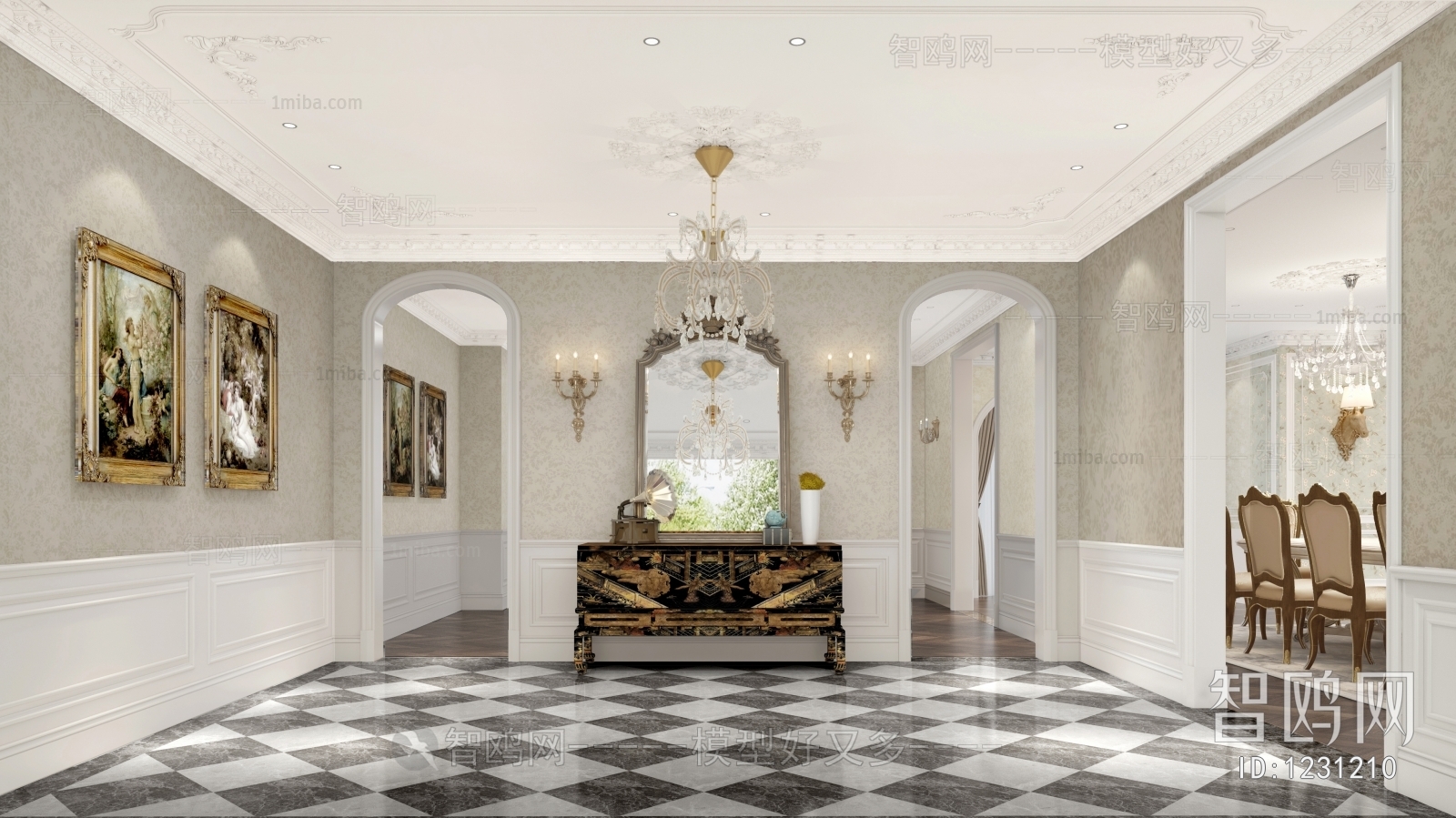 American Style European Style Hallway