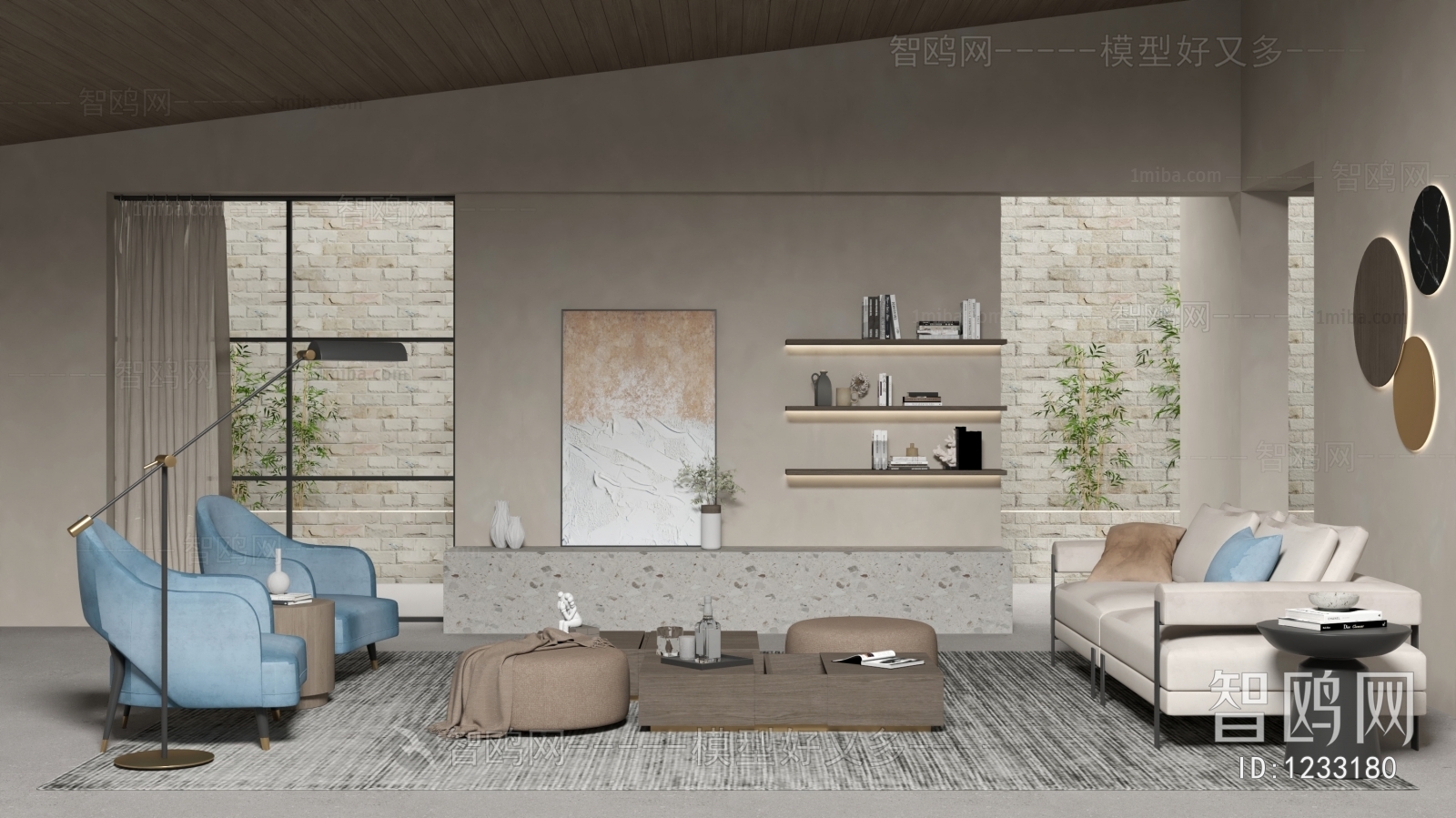 Modern Wabi-sabi Style A Living Room