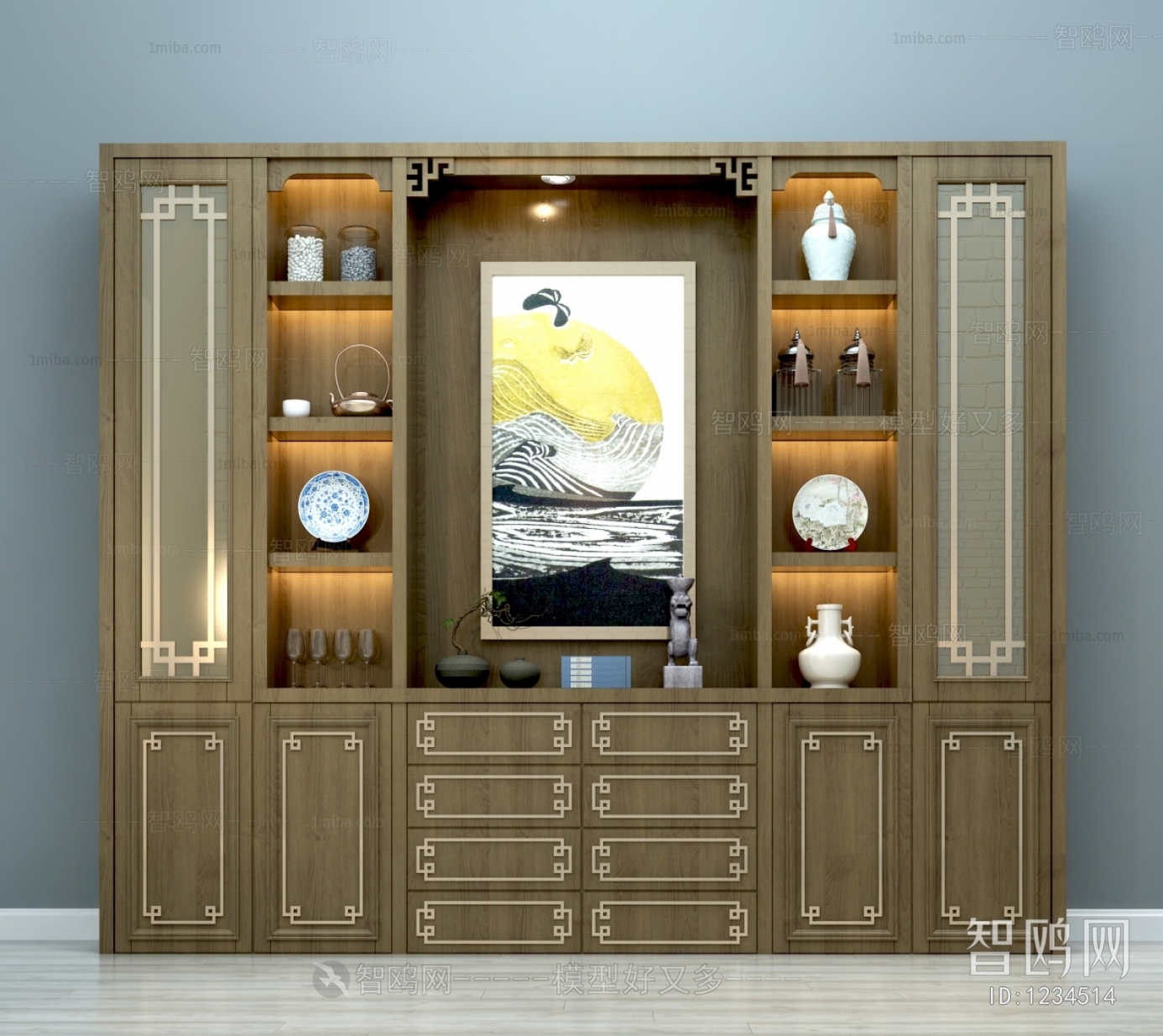 New Chinese Style Decorative Cabinet