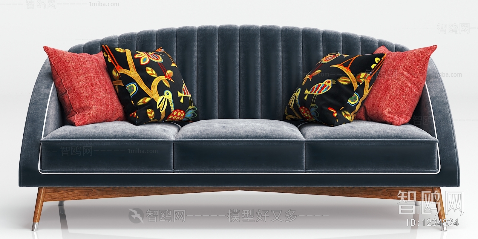 New Chinese Style Three-seat Sofa