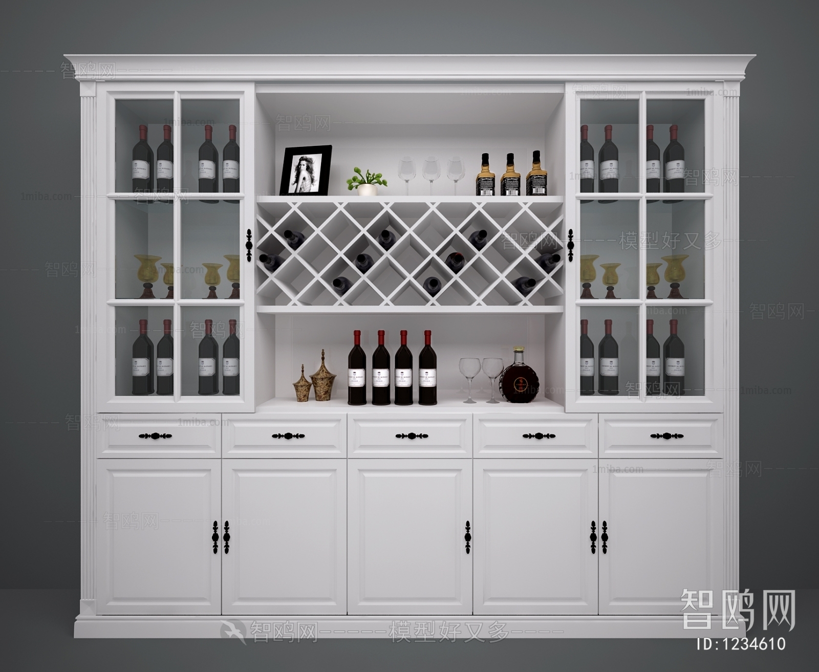 Simple European Style Wine Cabinet