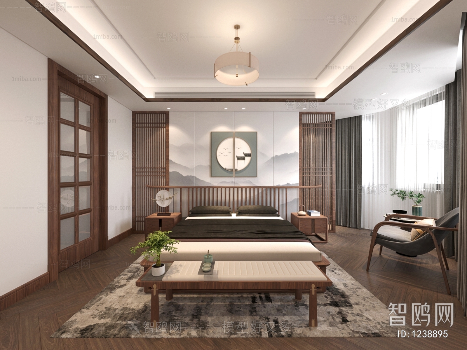 New Chinese Style Bedroom