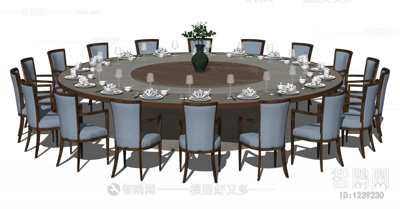 新中式饭店包间餐桌椅