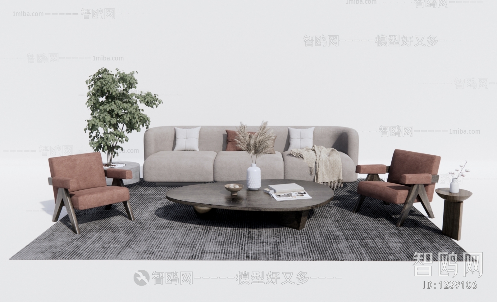 Wabi-sabi Style Sofa Combination