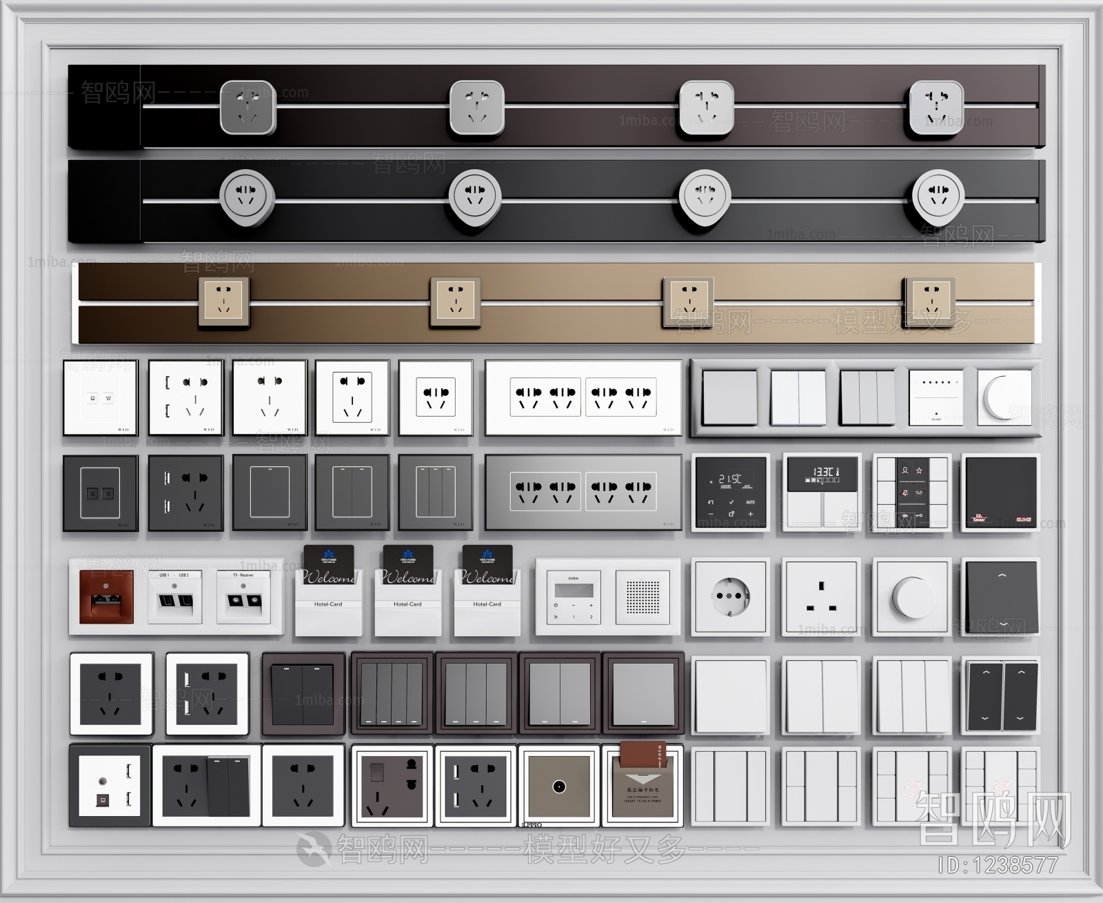 Modern Switch Socket Panel sketchup Model Download - Model ID.118711055 ...