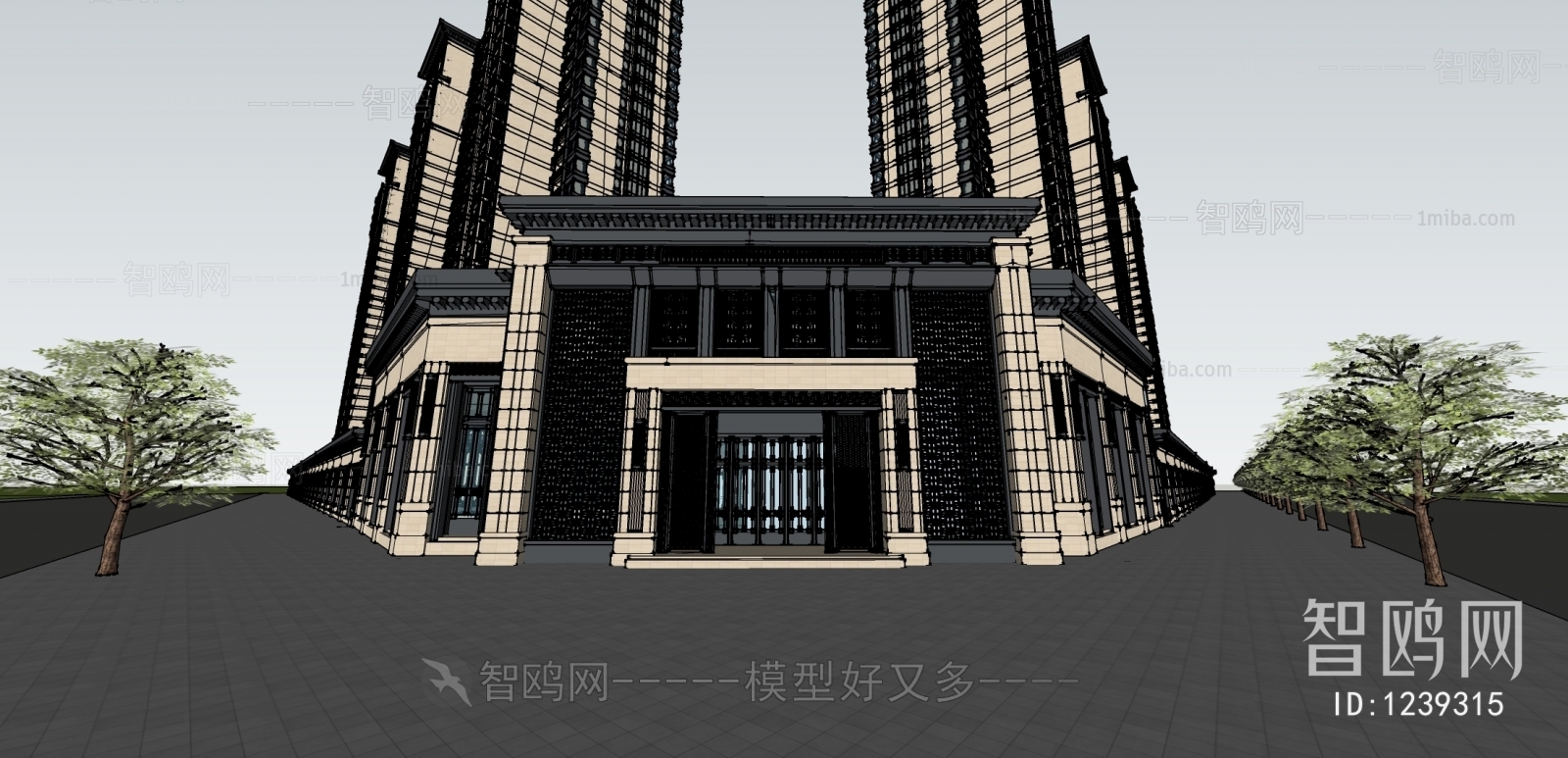 New Chinese Style Building Appearance