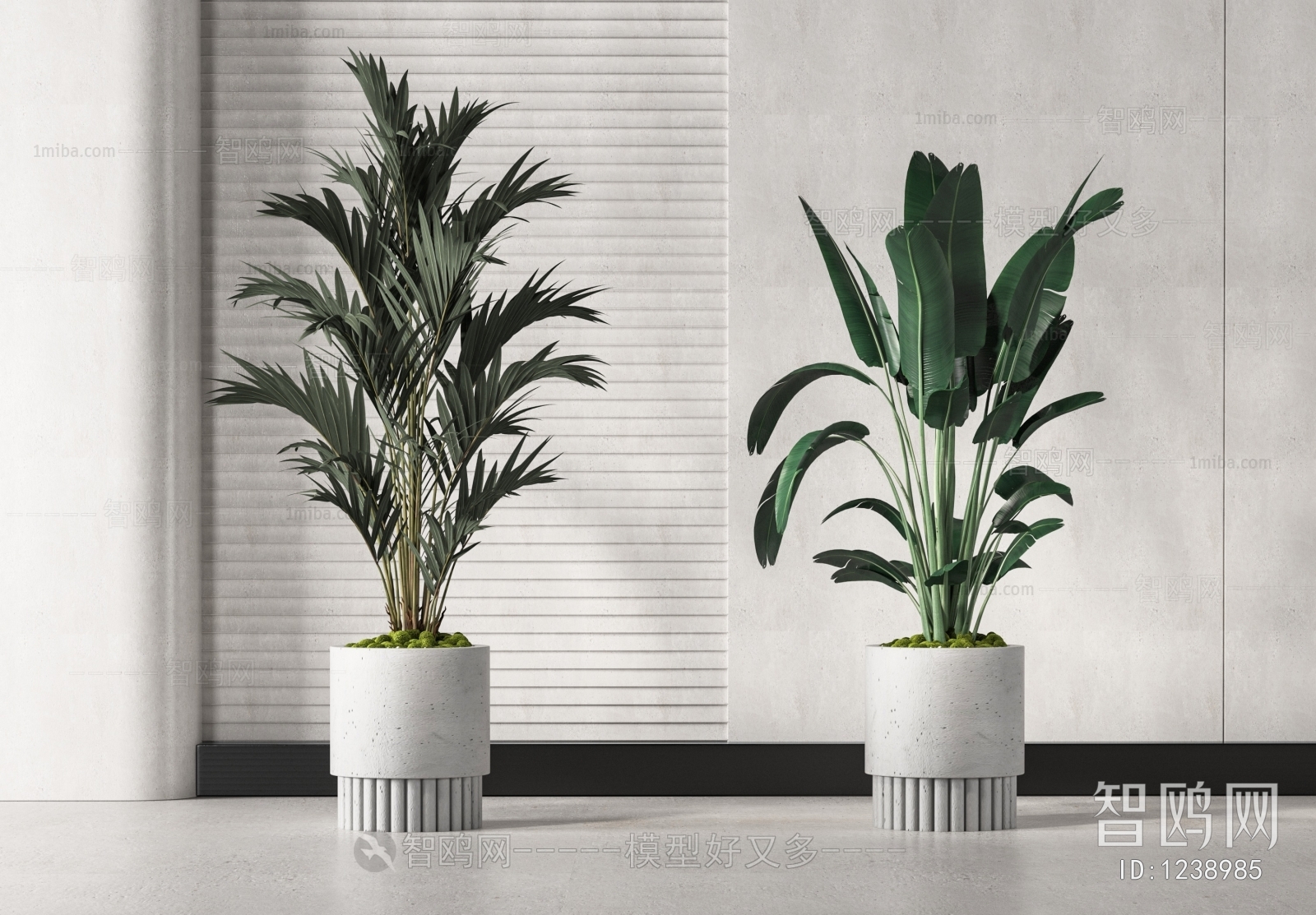 Modern Potted Green Plant