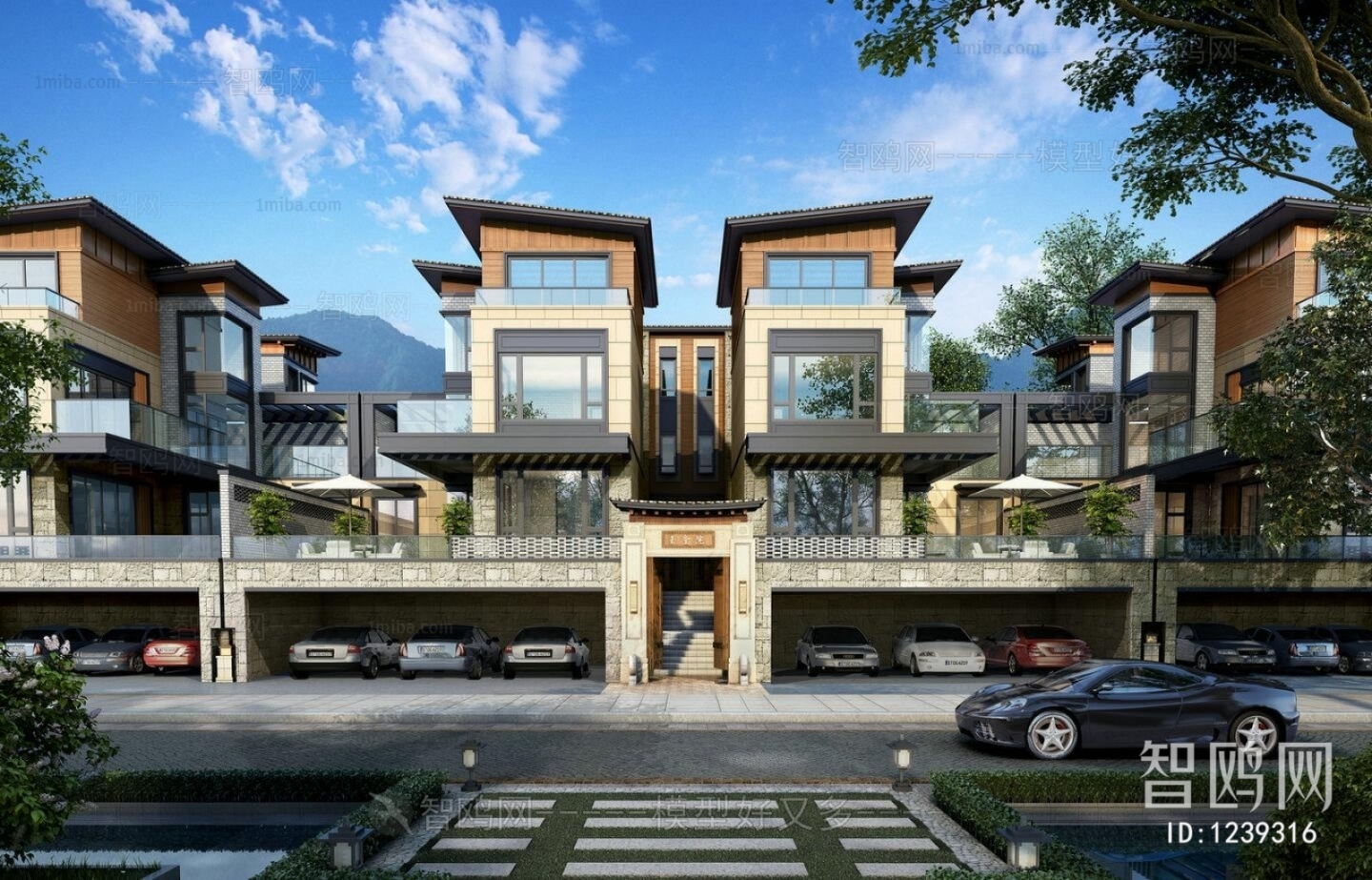 New Chinese Style Villa Appearance