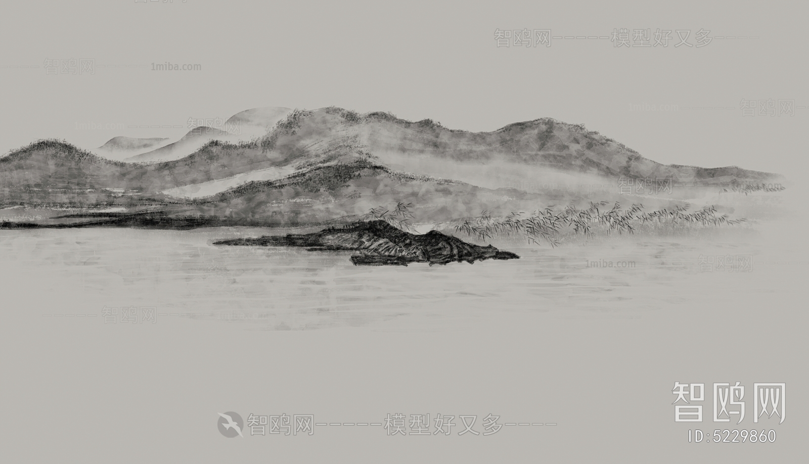 新中式山水装饰画