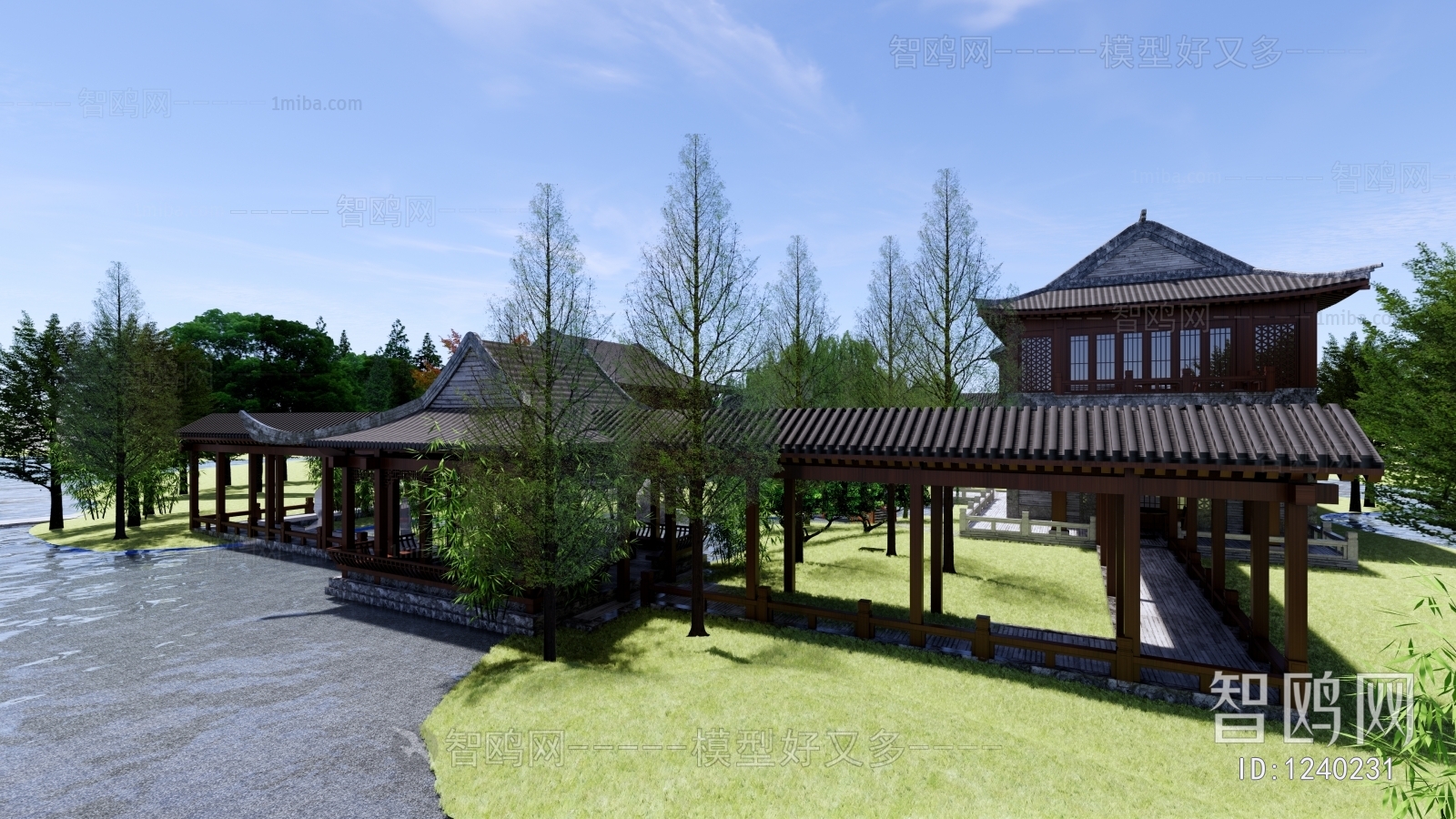 中式豪宅别墅外观