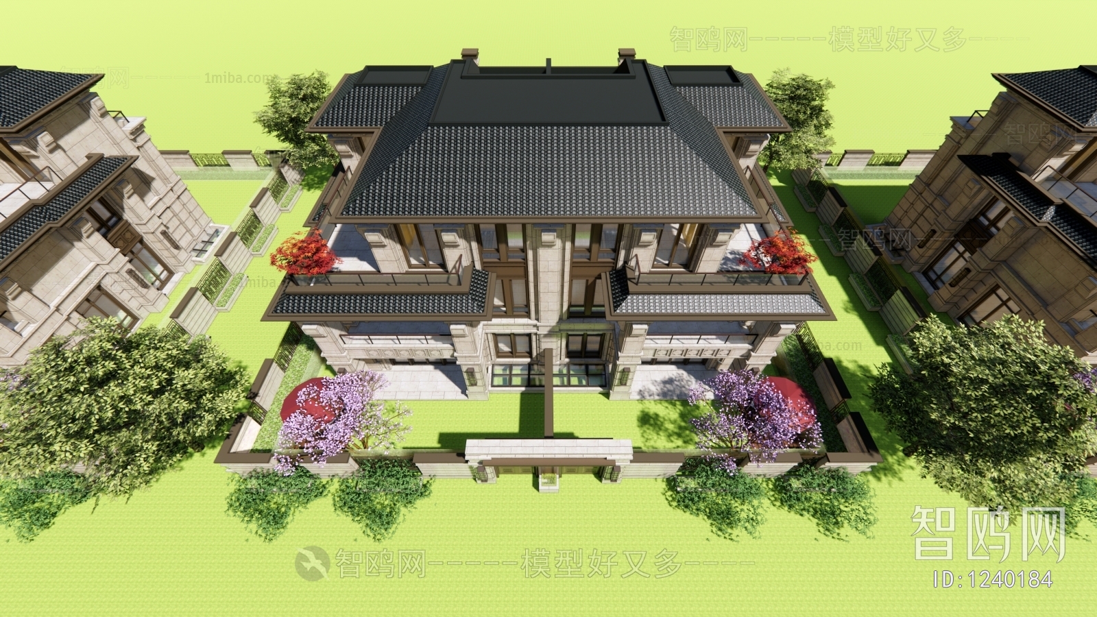 新中式联排别墅外观