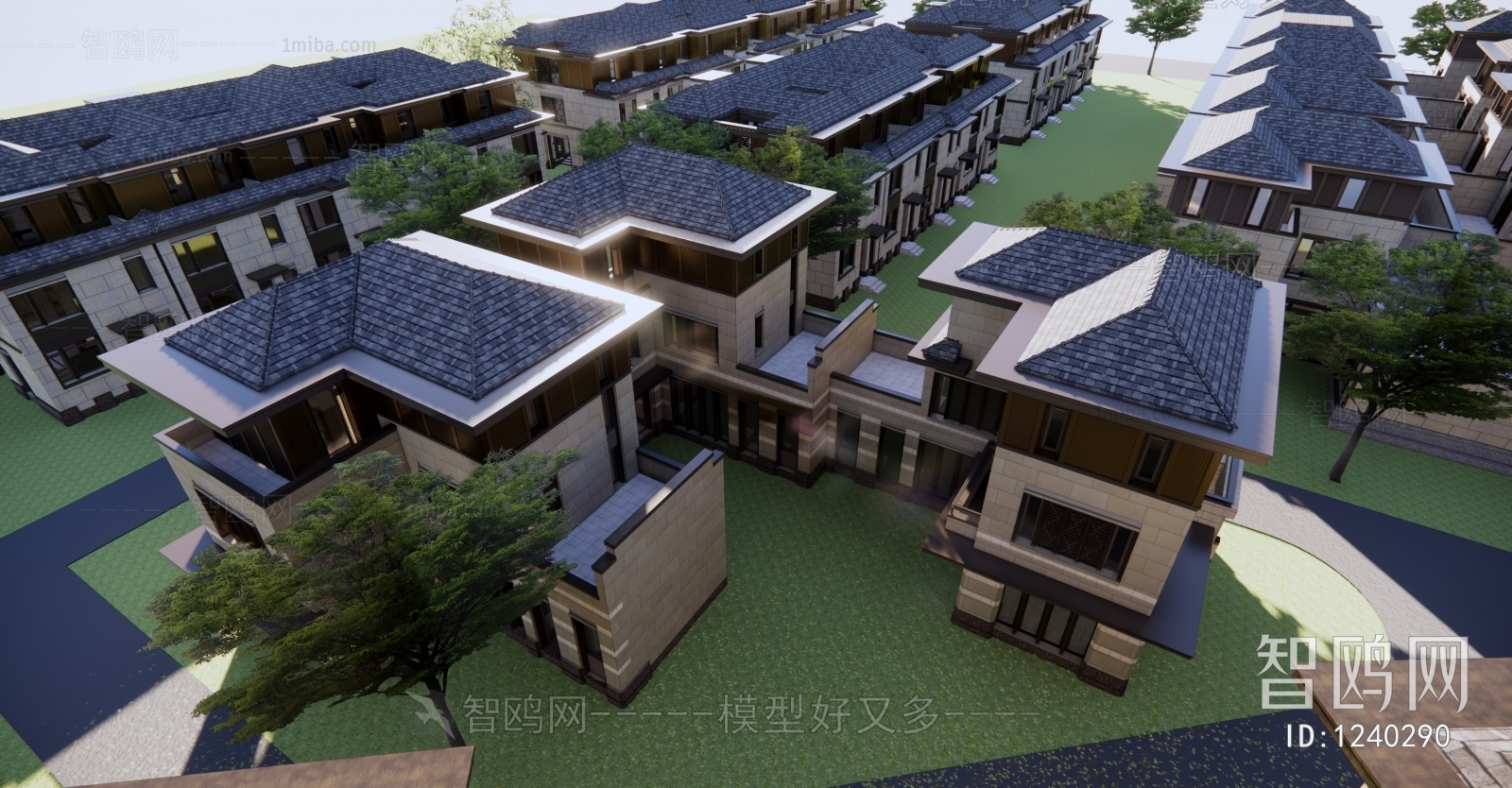 New Chinese Style Villa Appearance