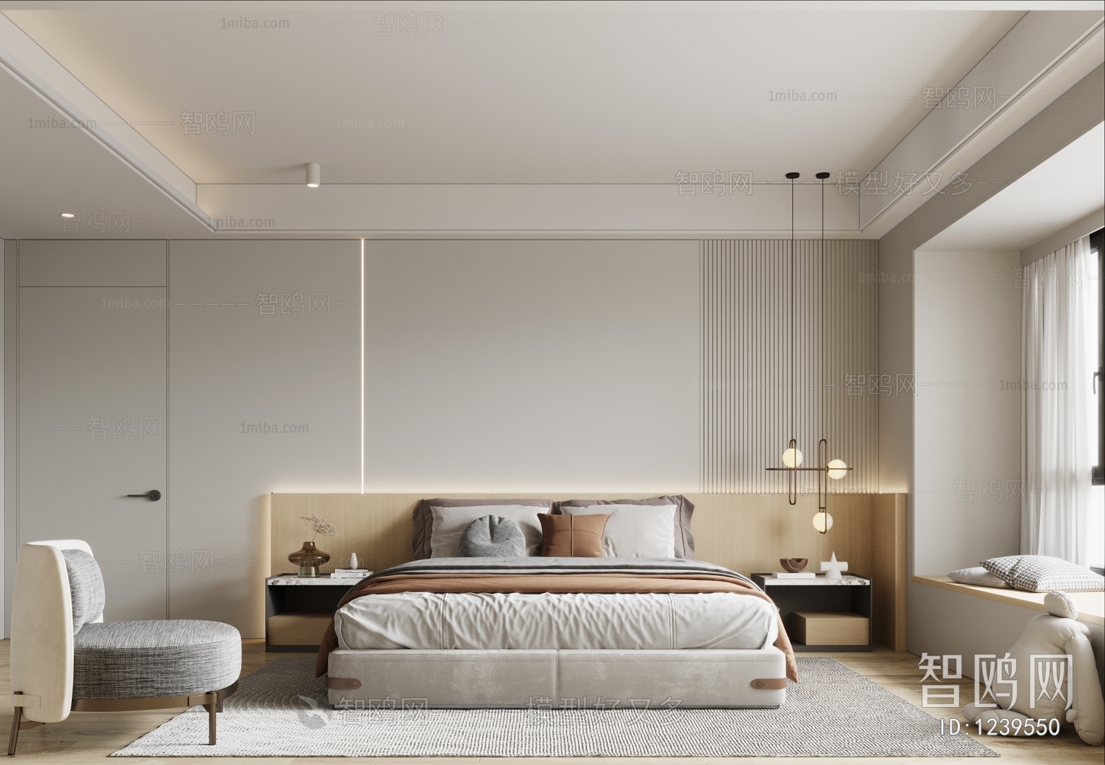 Modern Wabi-sabi Style Bedroom