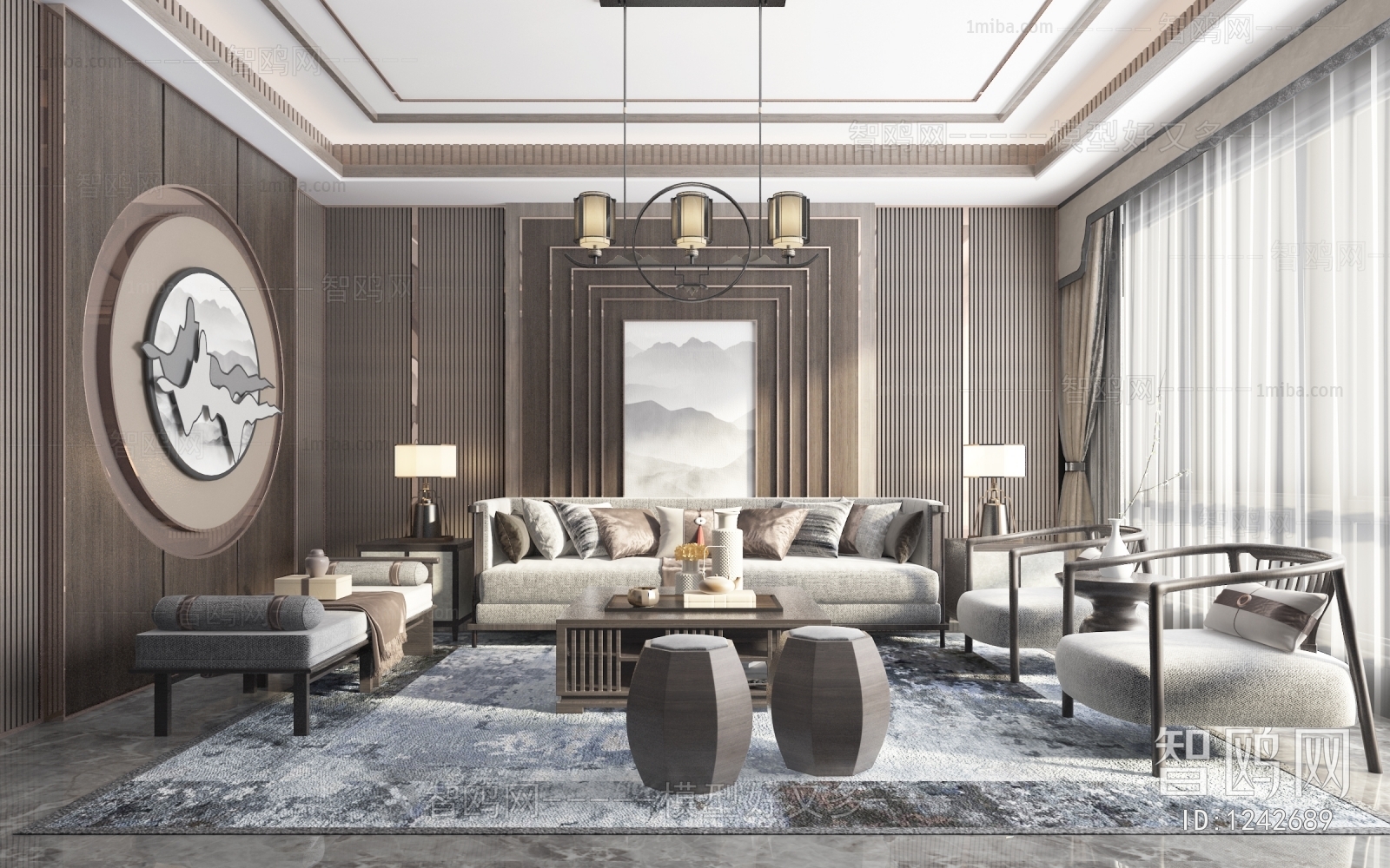 New Chinese Style A Living Room