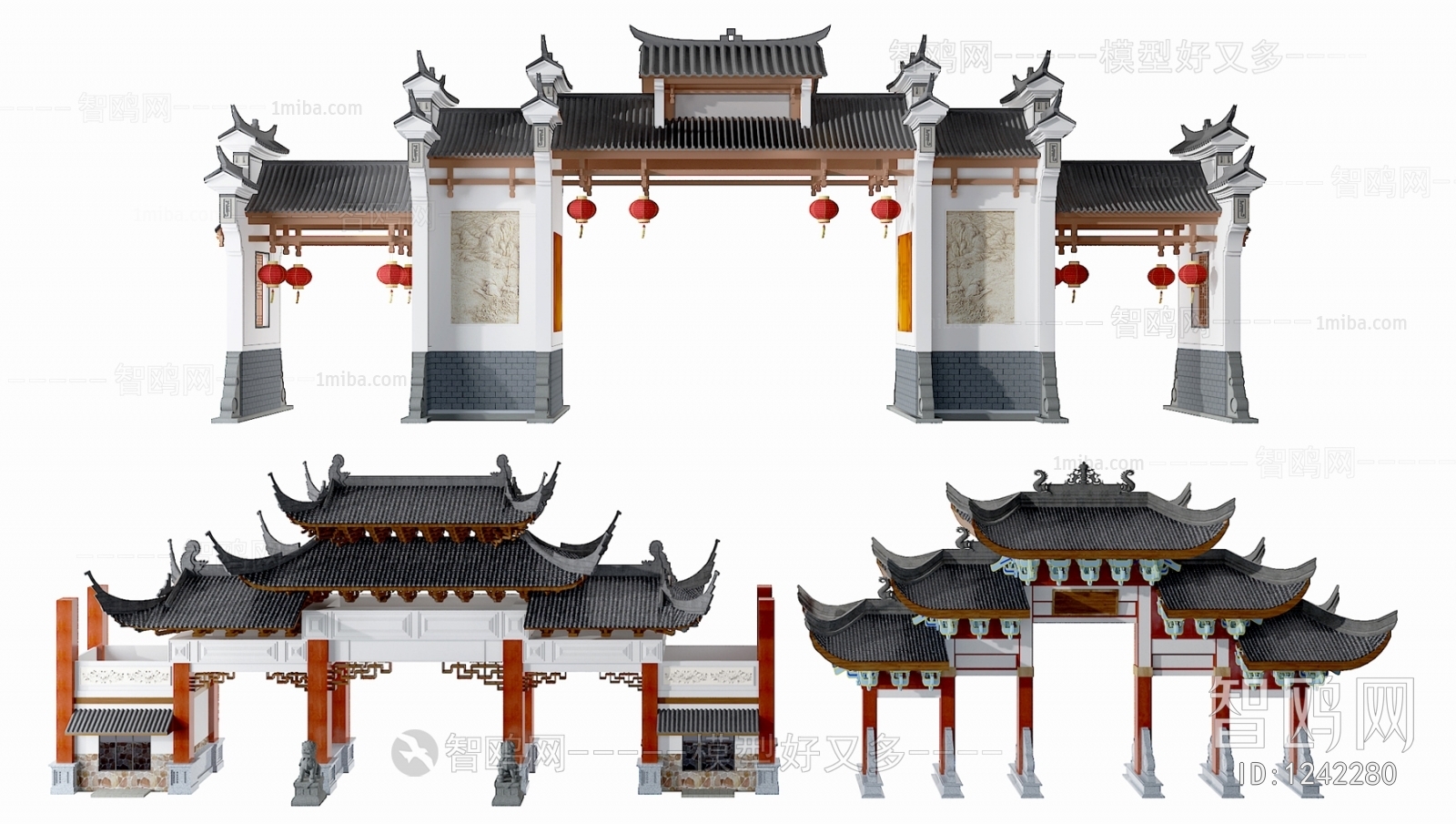 New Chinese Style Ancient Architectural Buildings