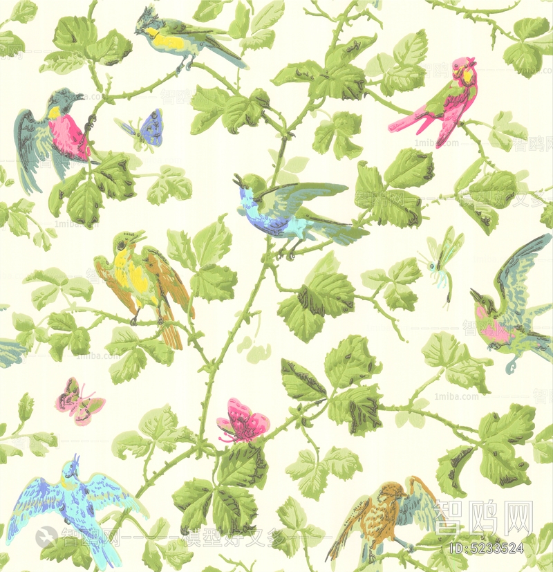 Animal And Plant Pattern Wallpaper