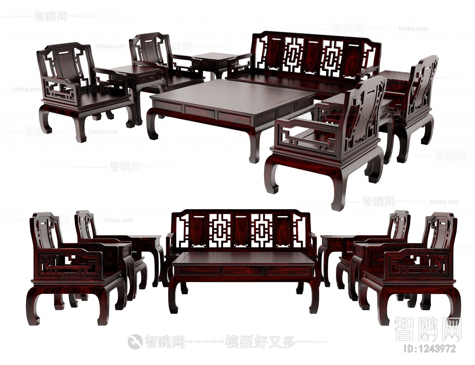 中式组合沙发