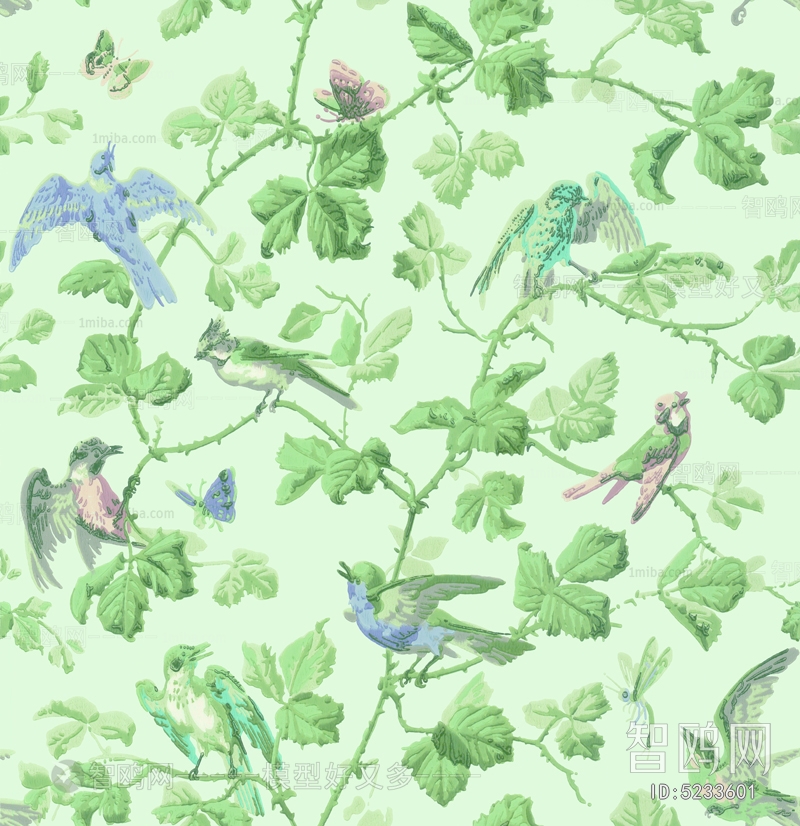 Animal And Plant Pattern Wallpaper