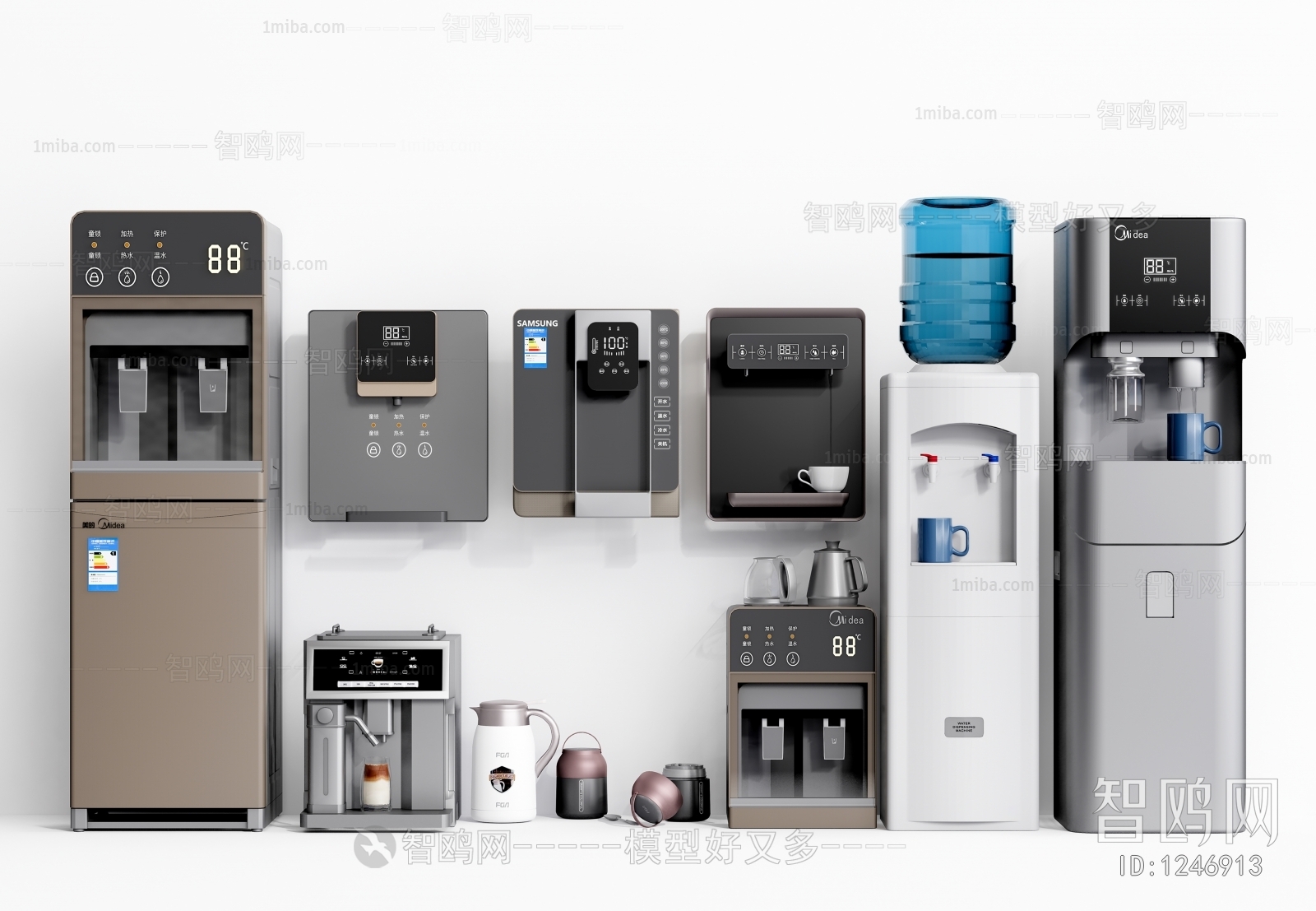 现代壁挂式饮水机、直饮水机、热水壶