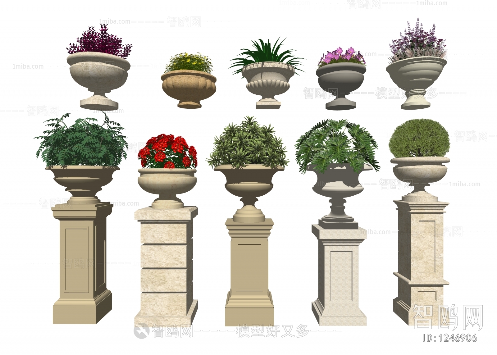 欧式花坛花钵、花盆盆栽