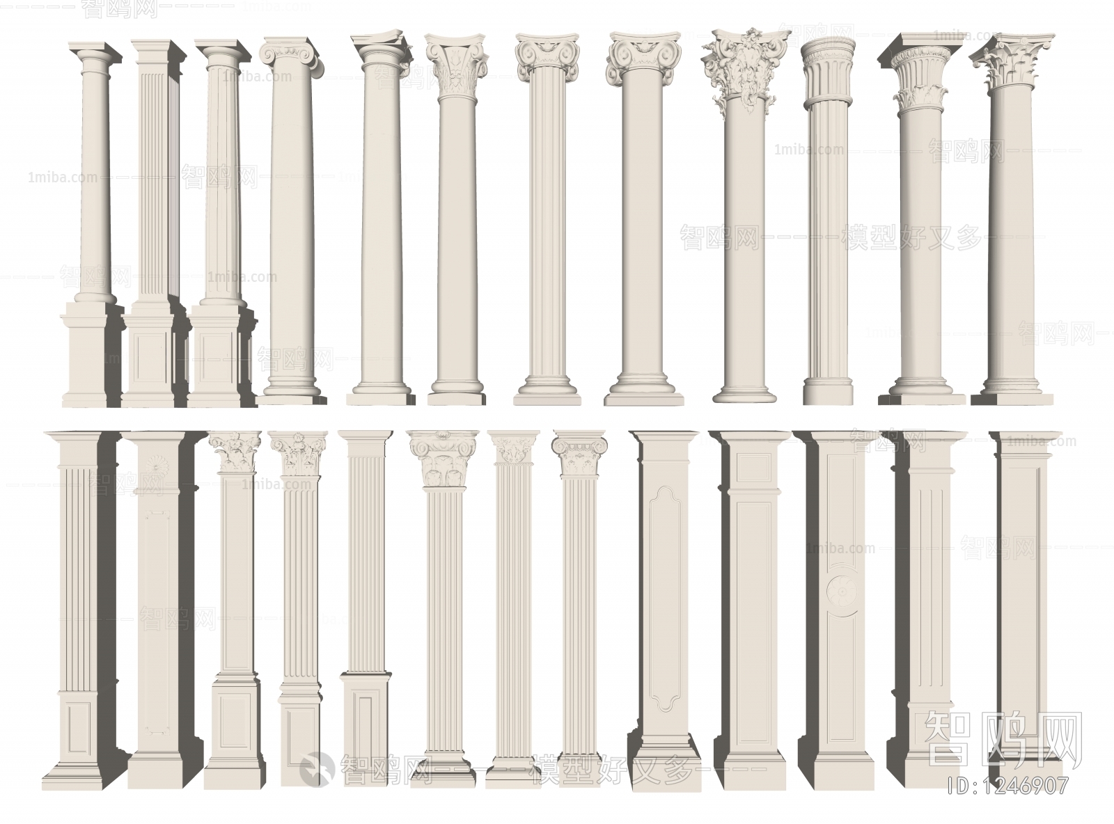 欧式罗马柱、雕花立柱、石膏柱子