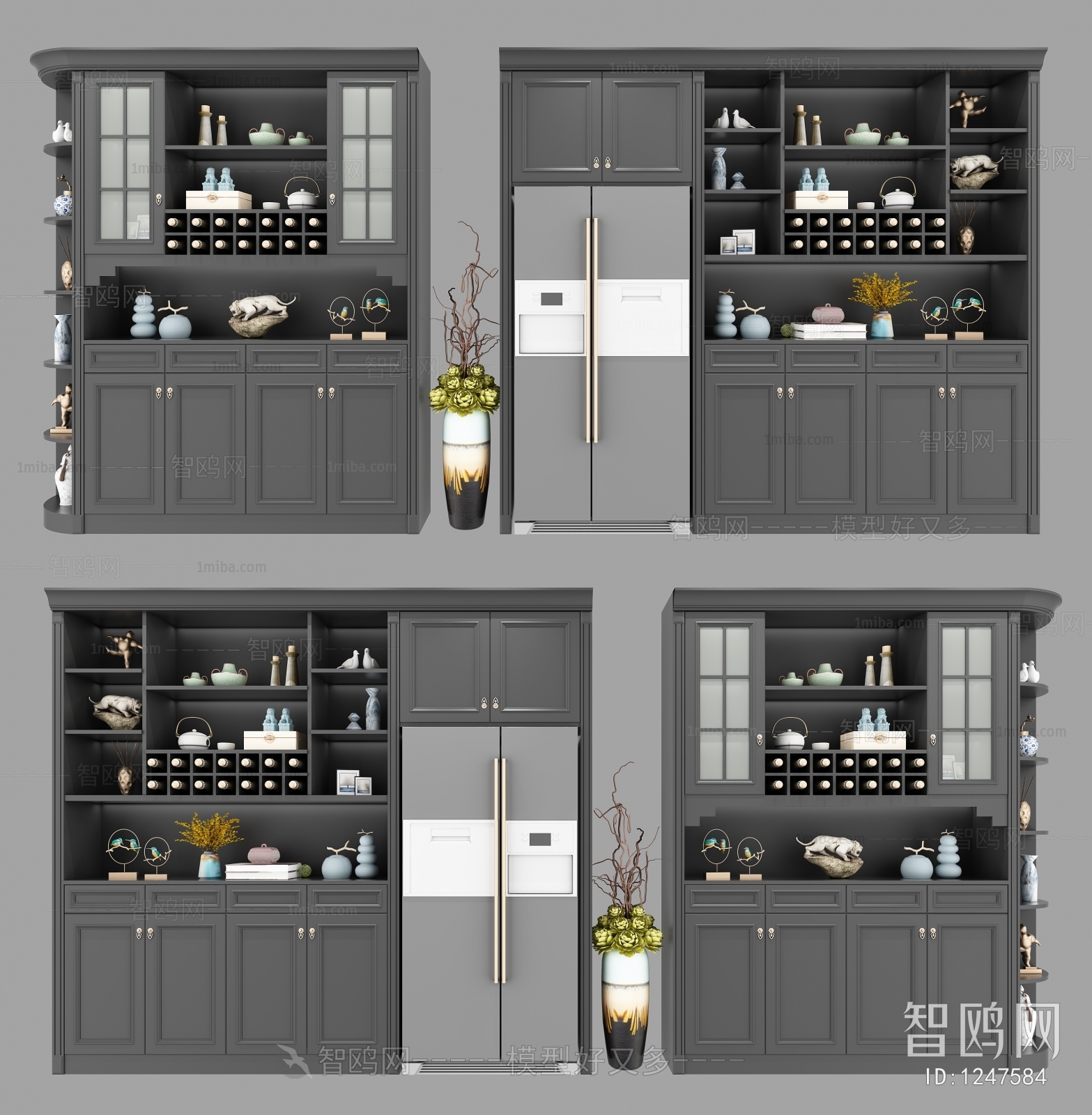New Chinese Style Wine Cabinet