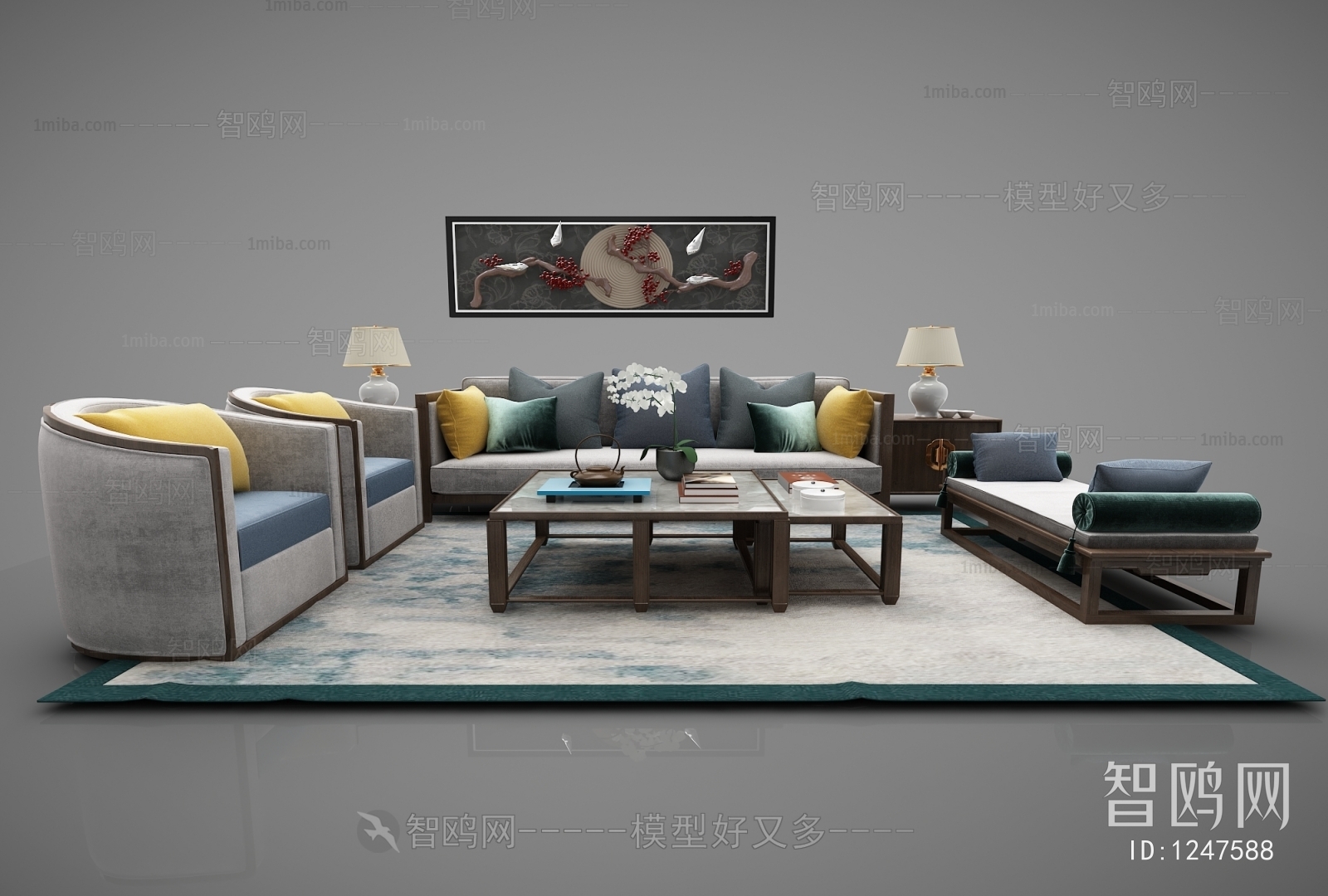 New Chinese Style Sofa Combination