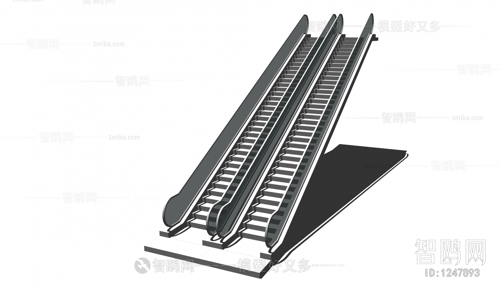 Modern Escalator Sketchup Model Download Model Id460478071 1miba 0795