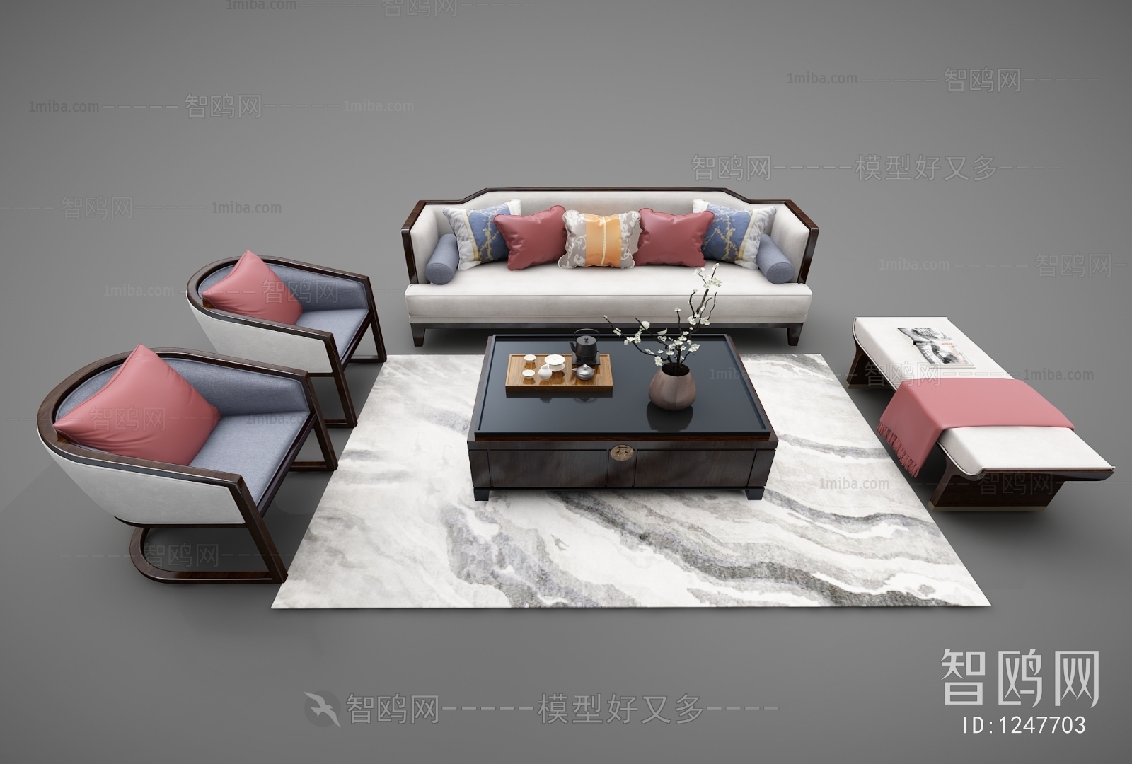 New Chinese Style Sofa Combination