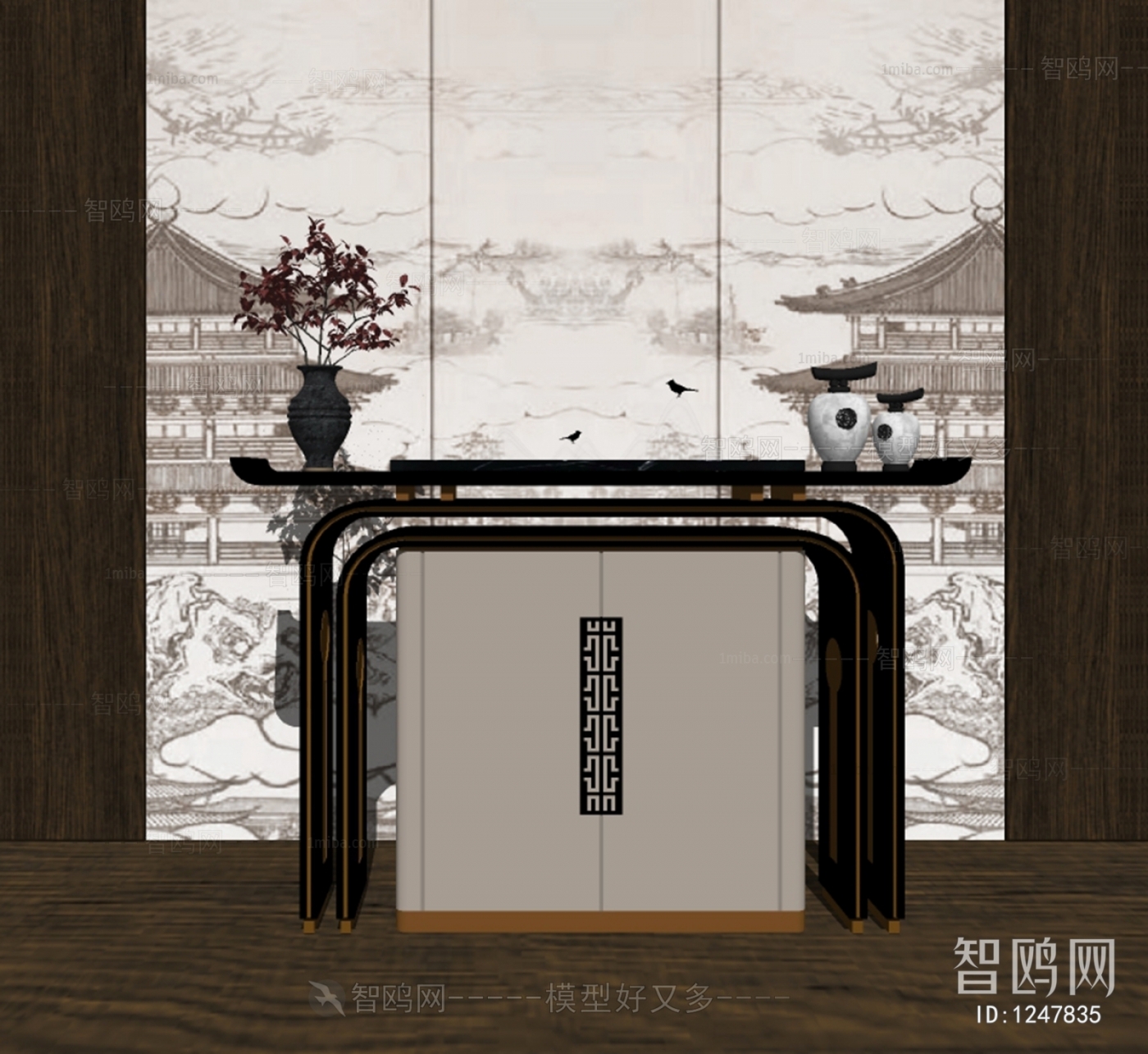 New Chinese Style Side Cabinet/Entrance Cabinet