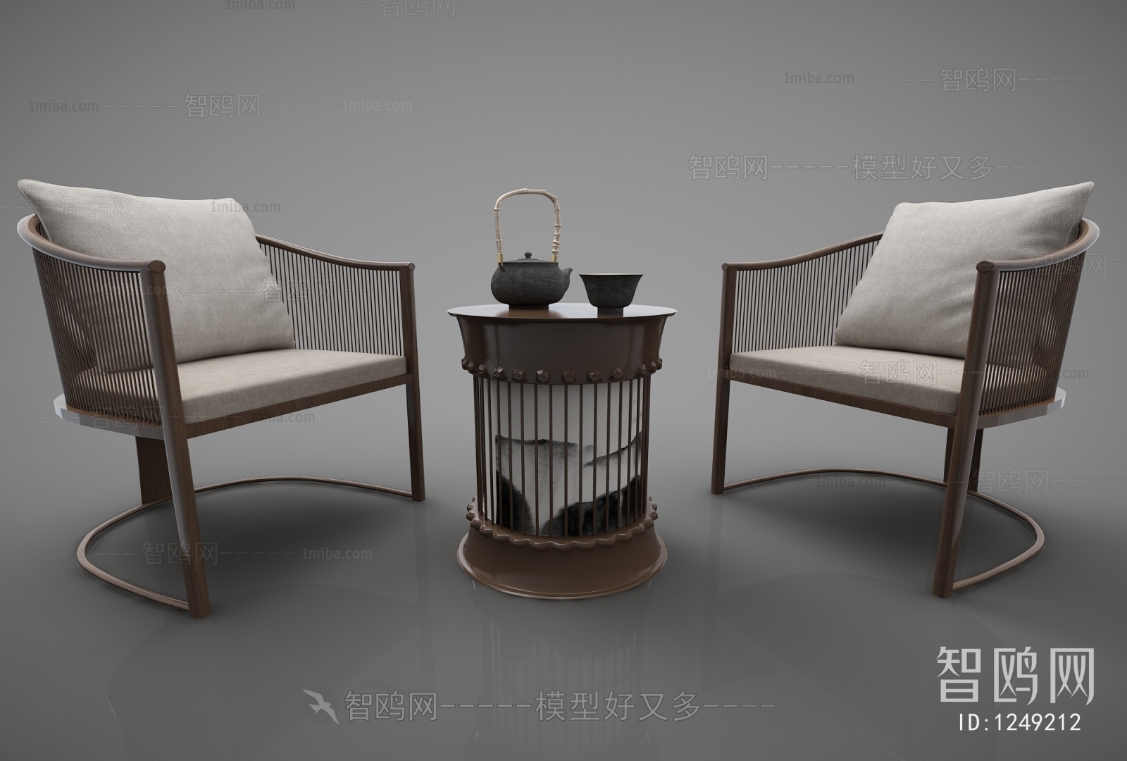 New Chinese Style Single Sofa