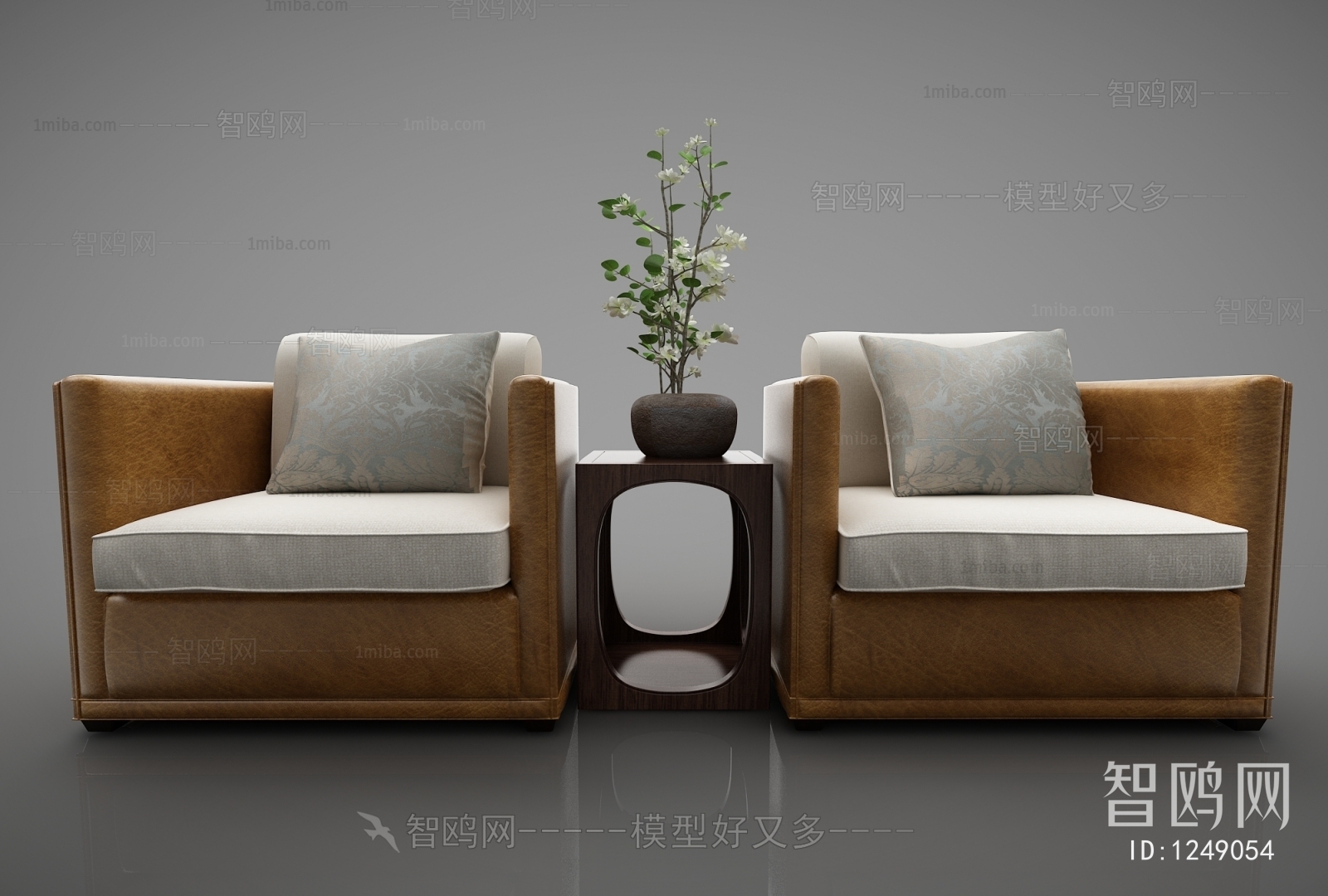 New Chinese Style Single Sofa