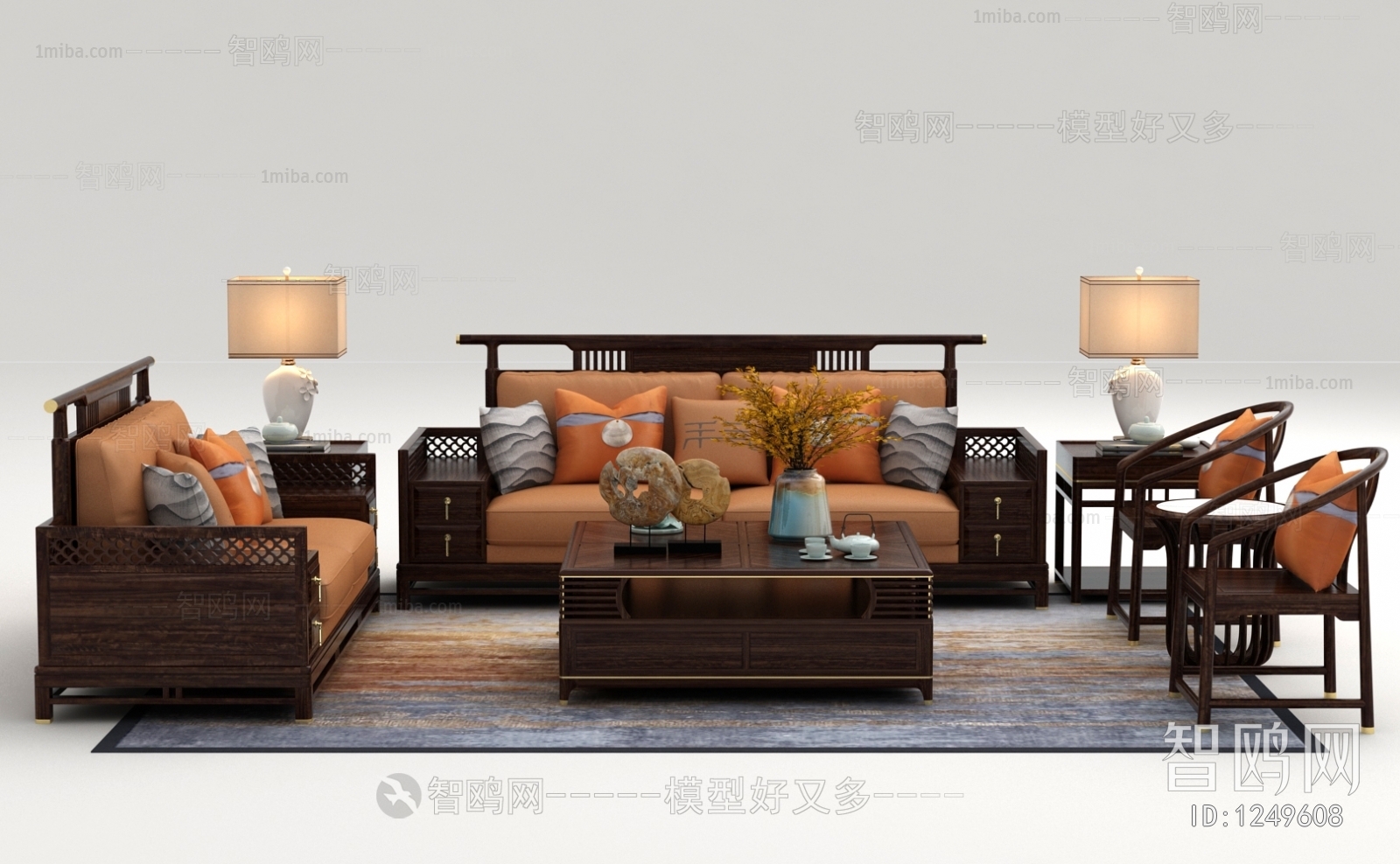 New Chinese Style Sofa Combination