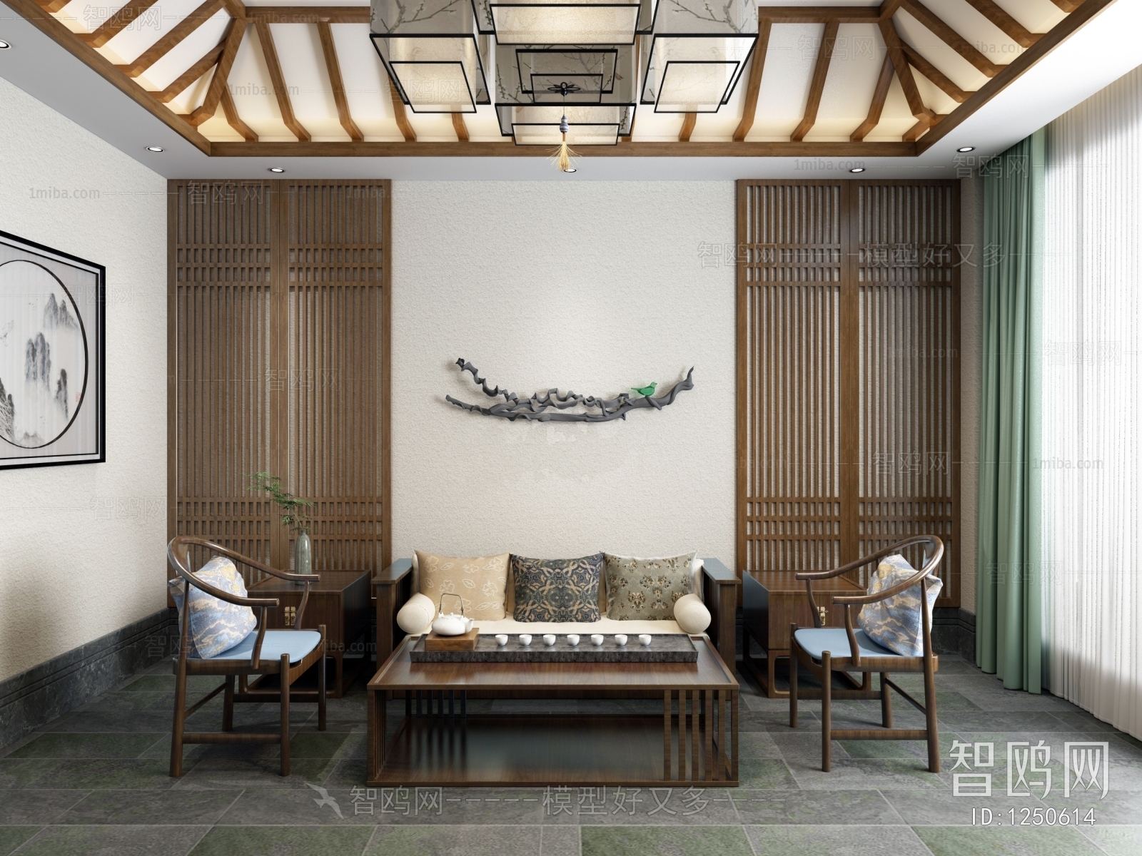 New Chinese Style A Living Room