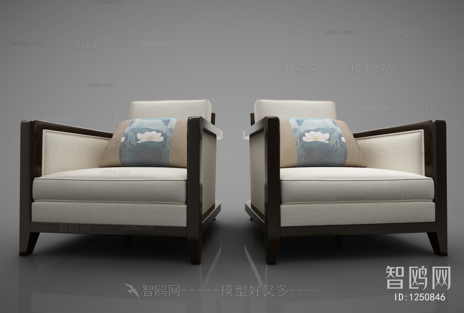 New Chinese Style Single Sofa