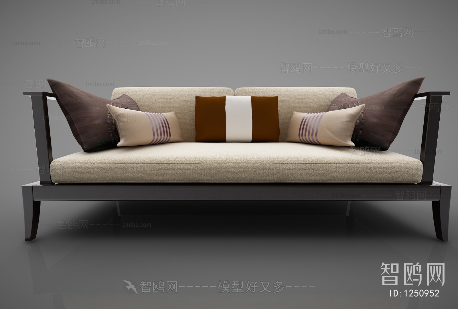新中式多人沙发