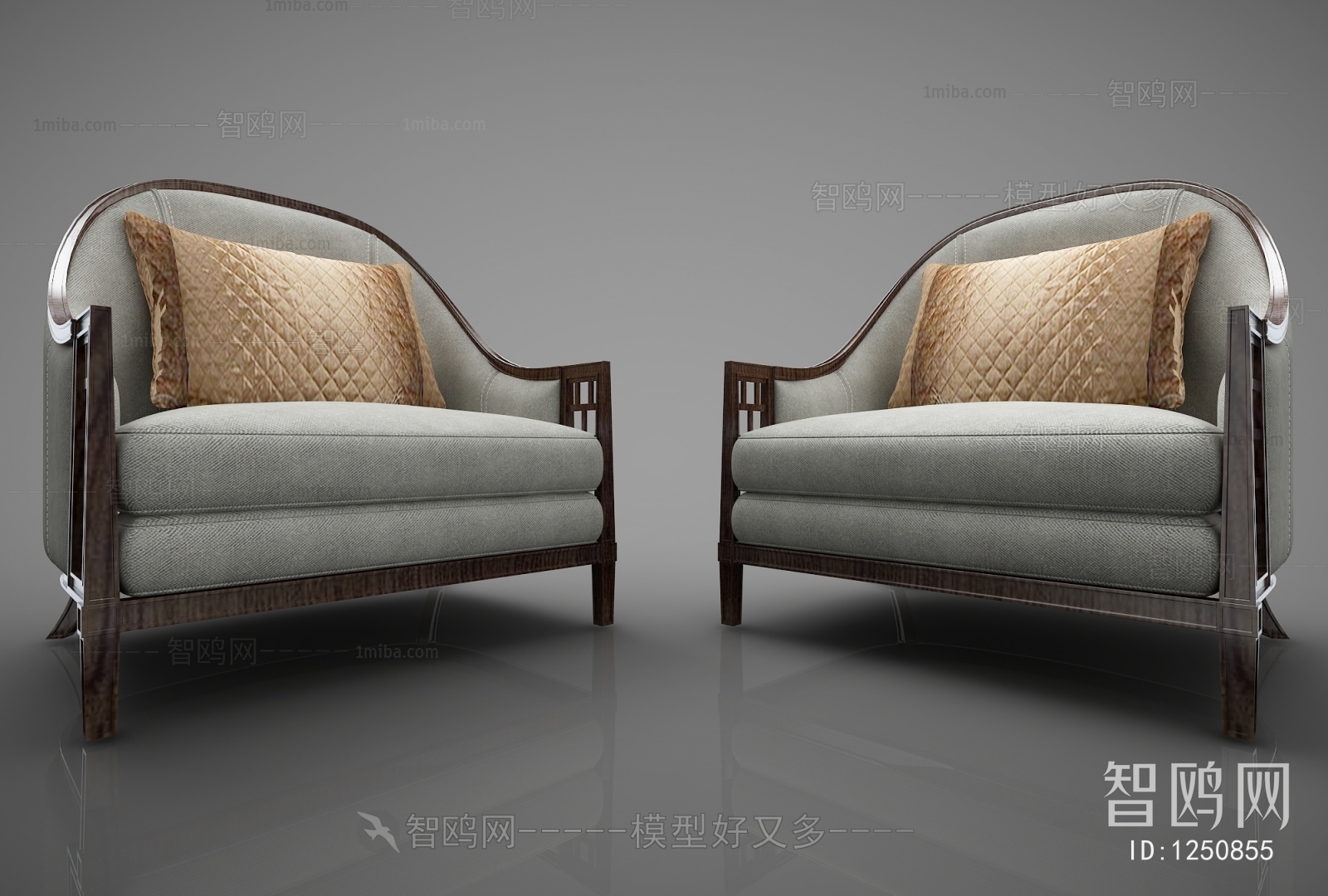 New Chinese Style Single Sofa