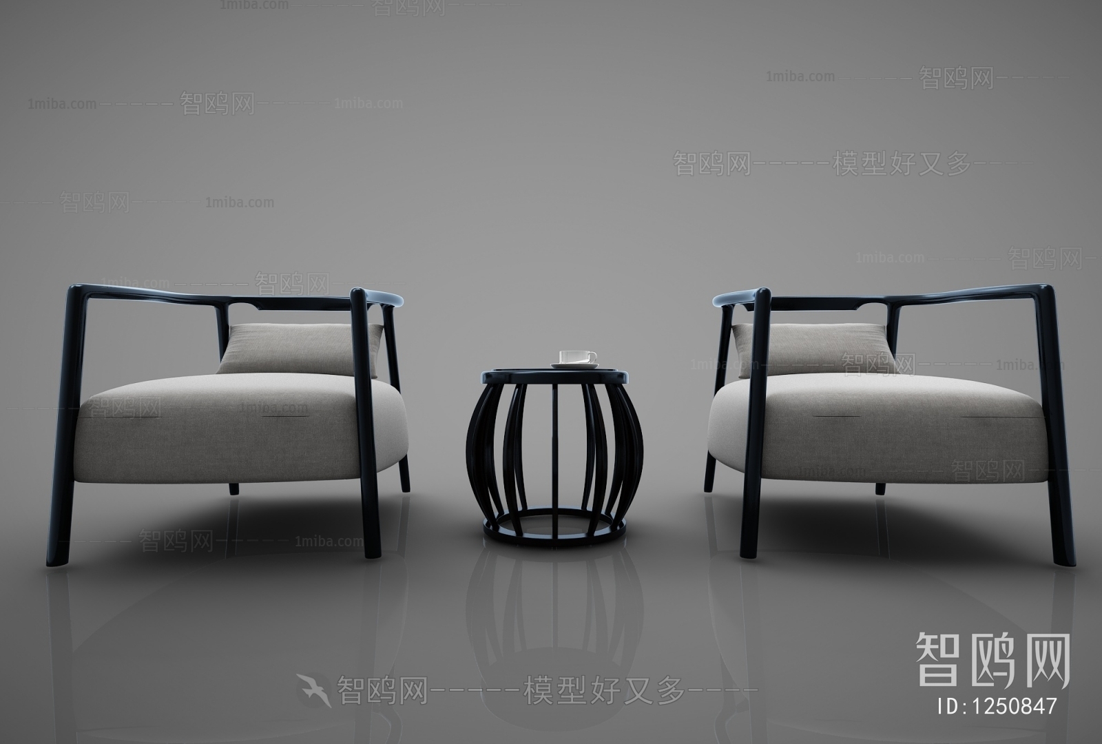 New Chinese Style Single Sofa