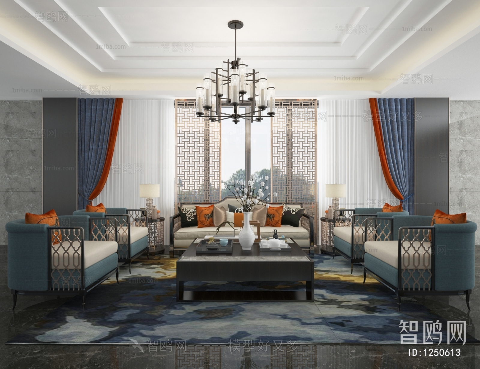 New Chinese Style A Living Room