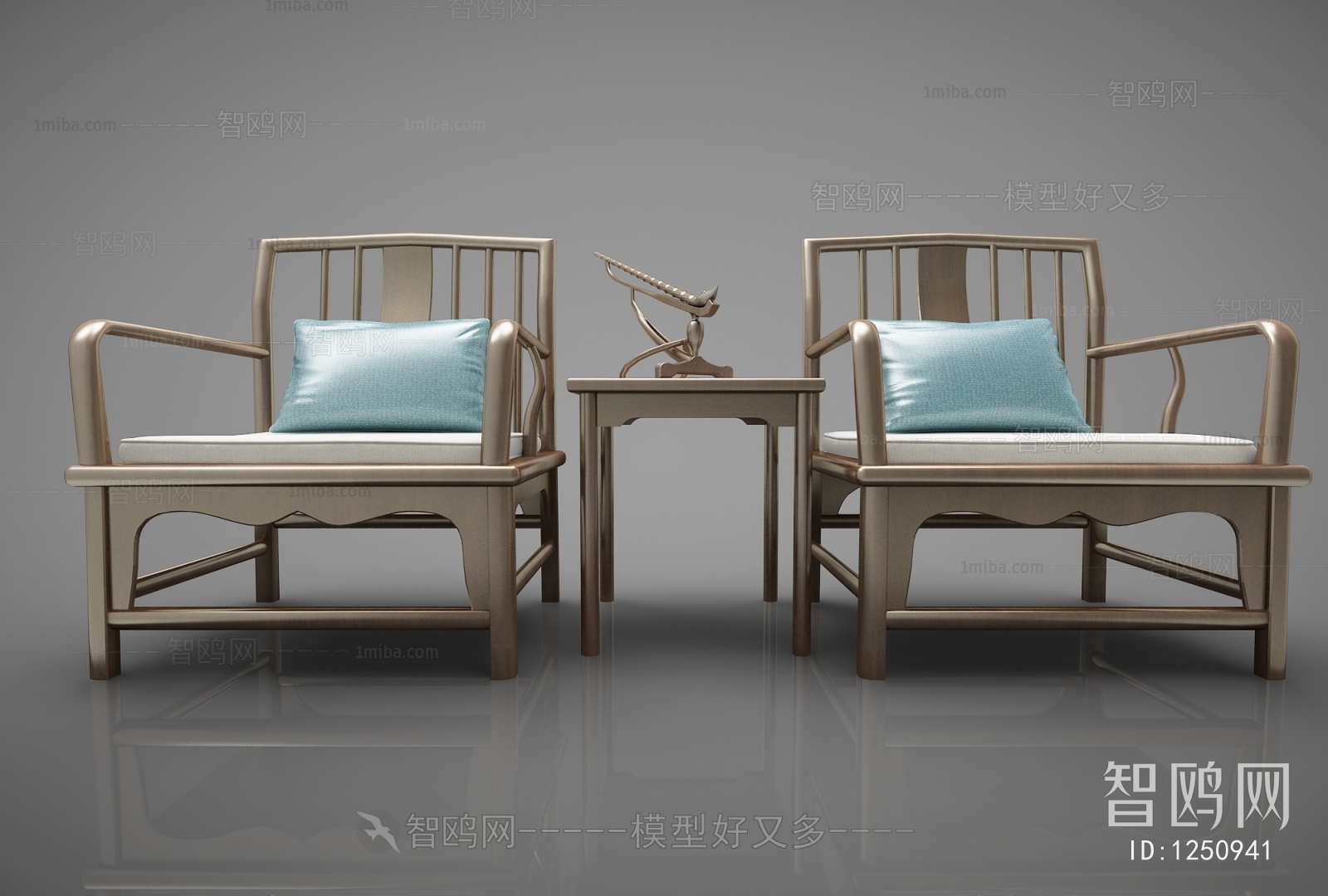 New Chinese Style Single Sofa