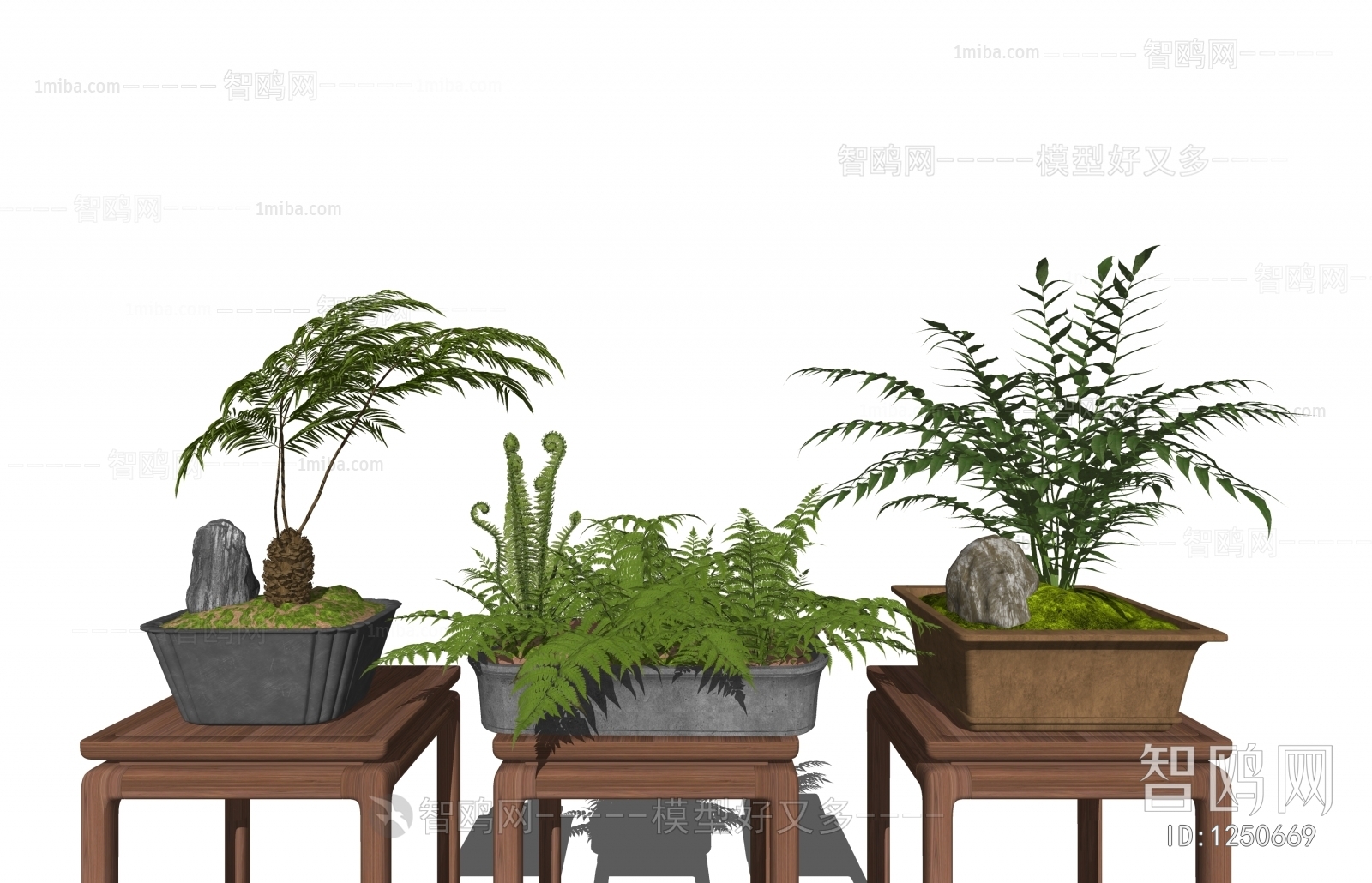 New Chinese Style Potted Green Plant