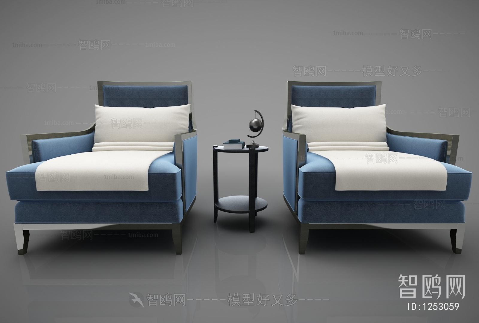 New Chinese Style Single Sofa