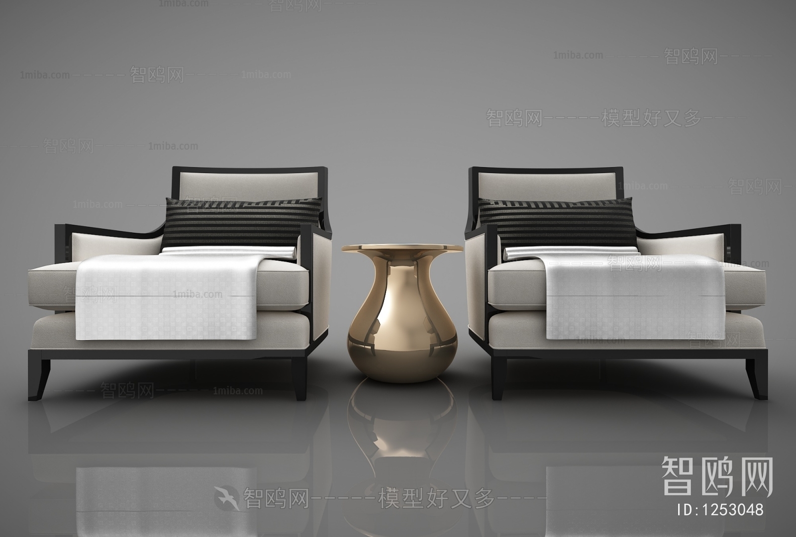 New Chinese Style Single Sofa